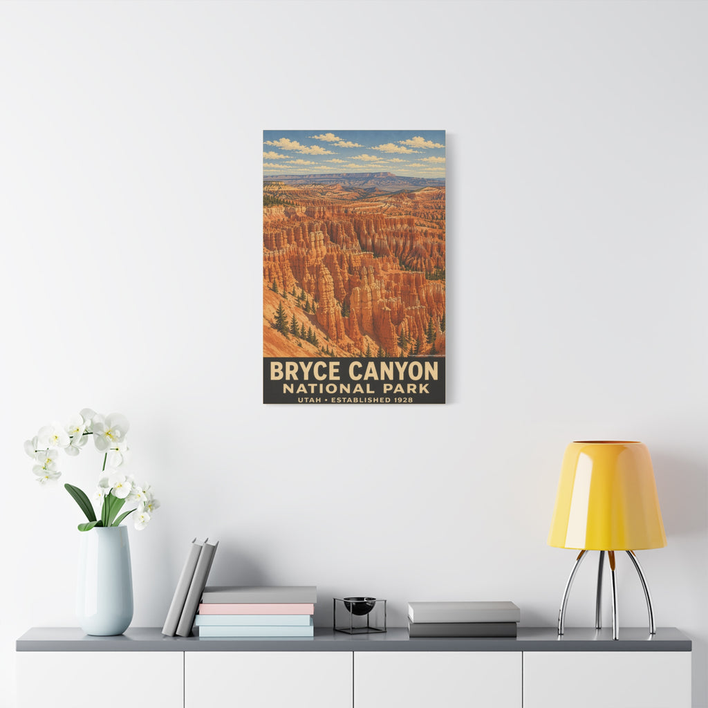 Bryce Canyon National Park Vintage Travel Poster Canvas