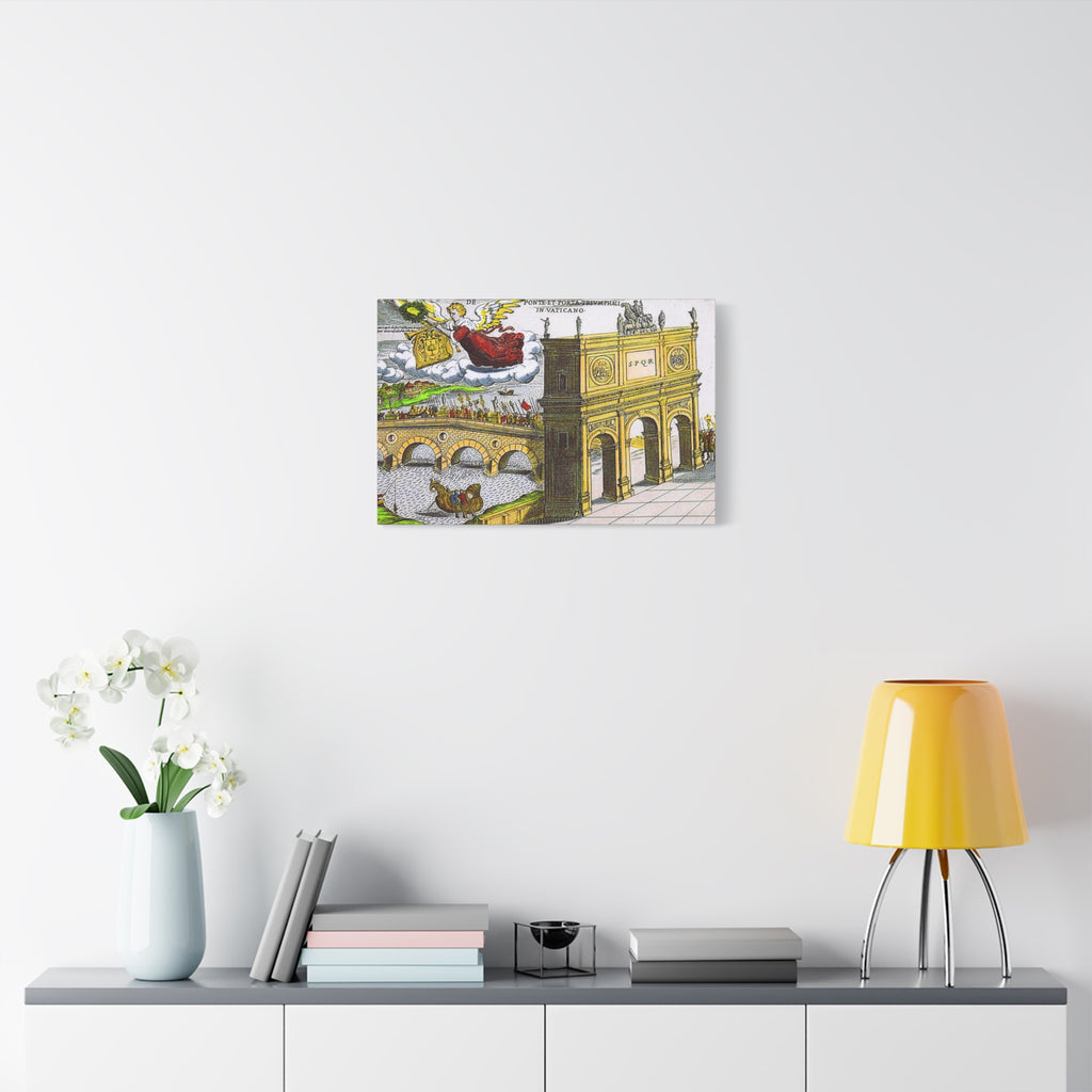 Ancient Rome Arch Illustration Matte Canvas