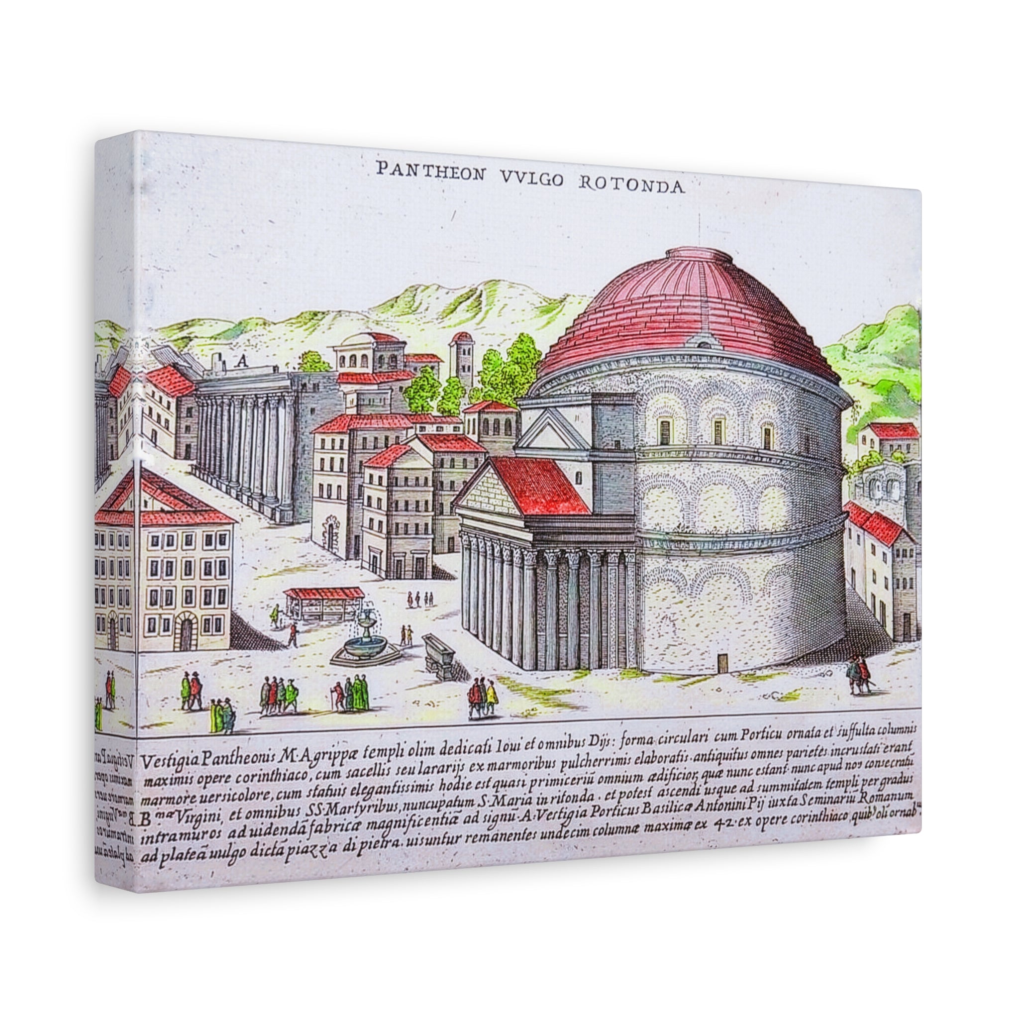 Pantheon Engraving Canvas Print Matte Stretched Canvas