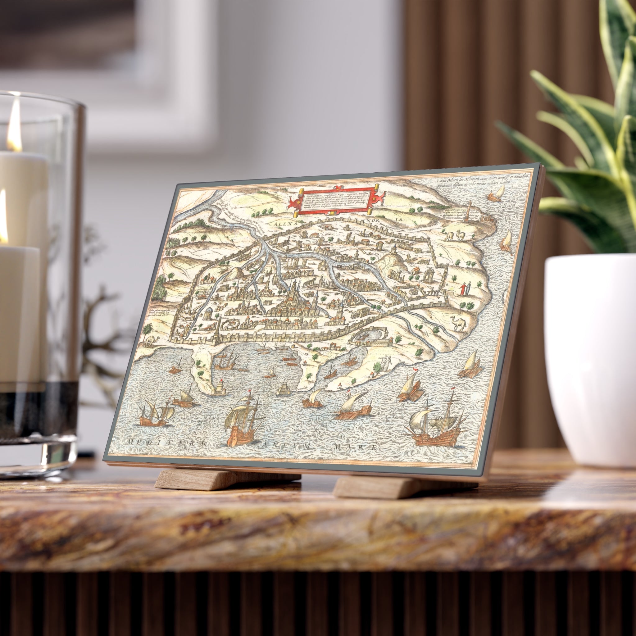Braun and Hogenberg's Alexandria--Renaissance City View of Egypt's Great Port