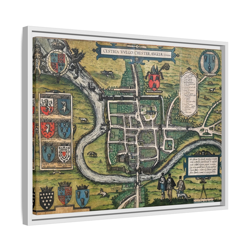 Chester, England by Braun and Hogenberg Framed Canvas Art Print