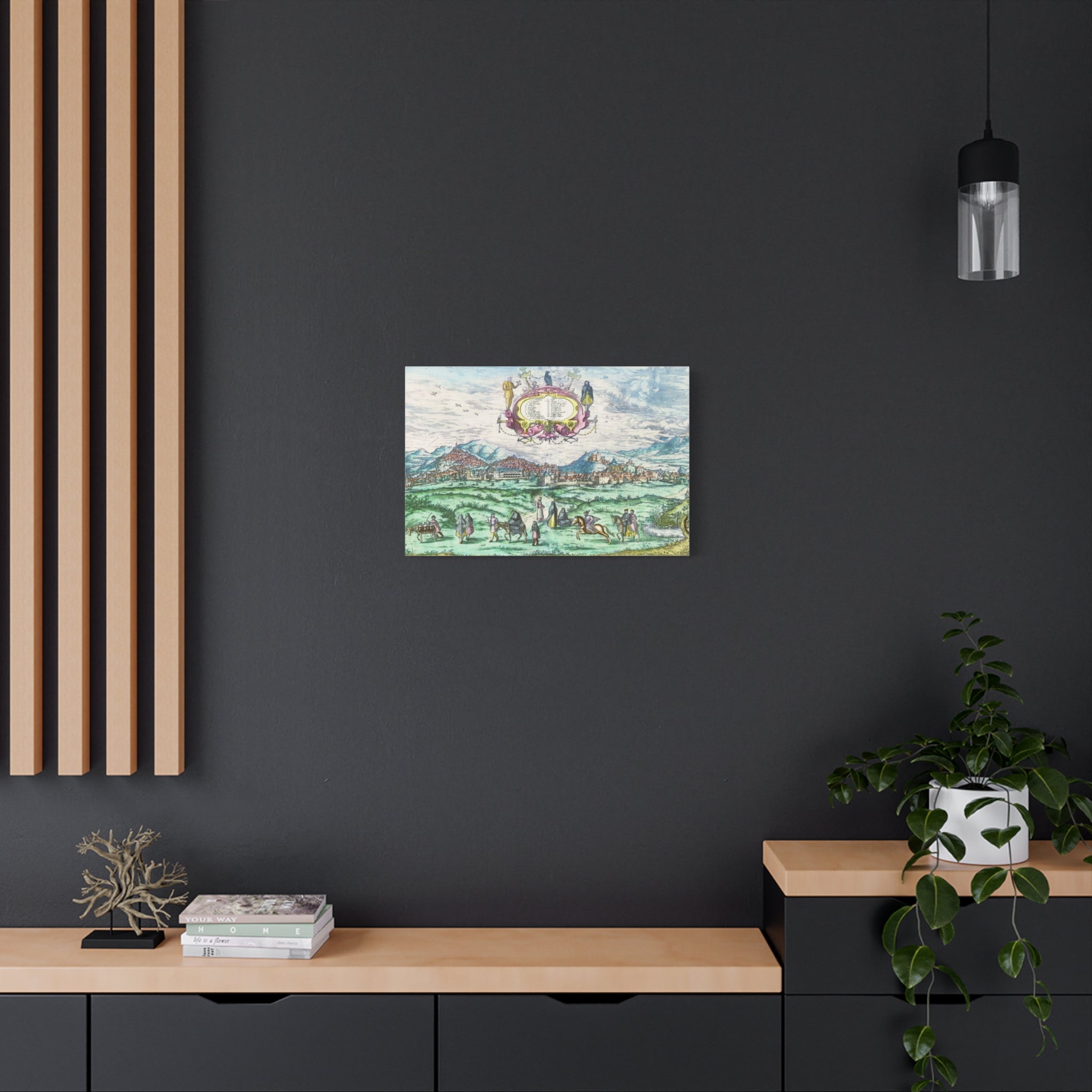 Granada Hand-Colored City View Matte Canvas