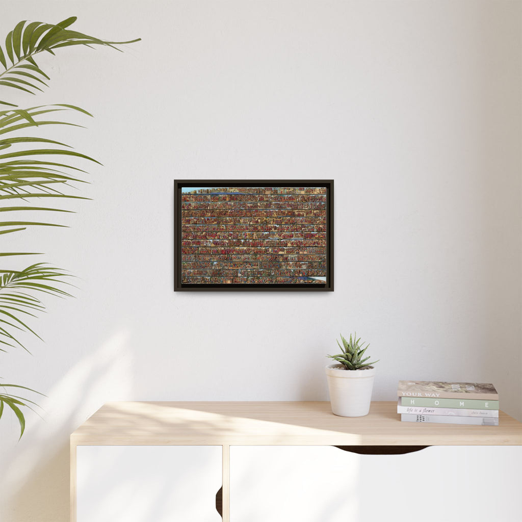 Colorized Depiction of Trajan's Column in Rome Framed Matte Canvas