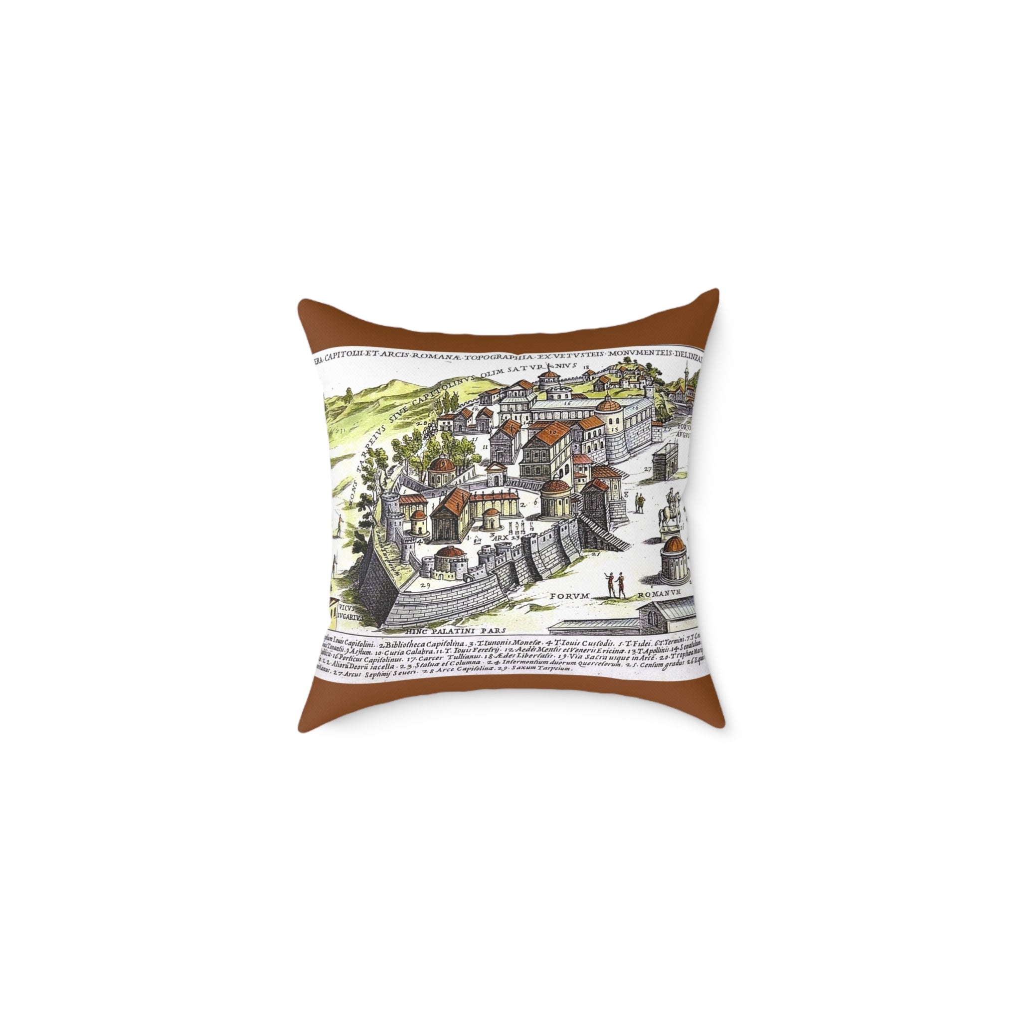 Capitoline Hill & Roman Forum, Ancient Rome Map Pillow | Ancient Rome Throw Pillow