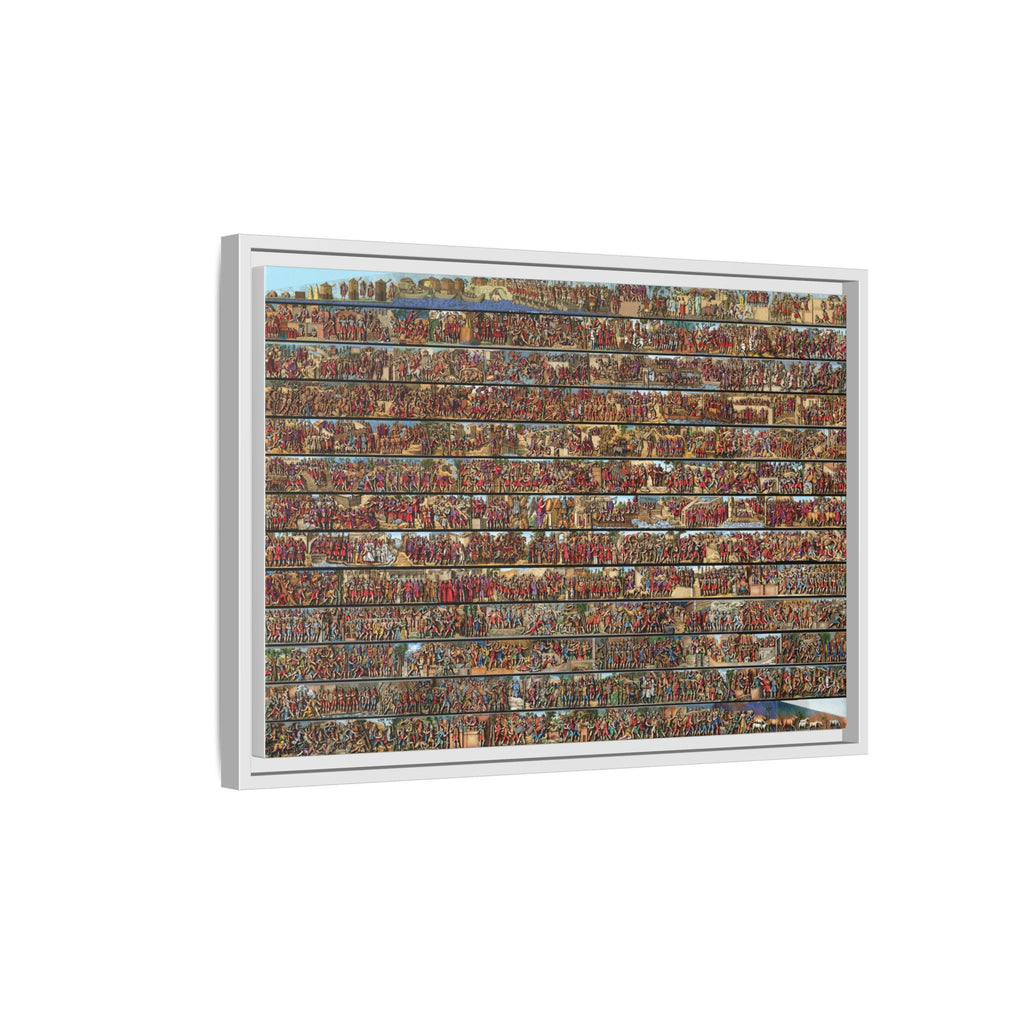 Colorized Depiction of Trajan's Column in Rome Framed Matte Canvas