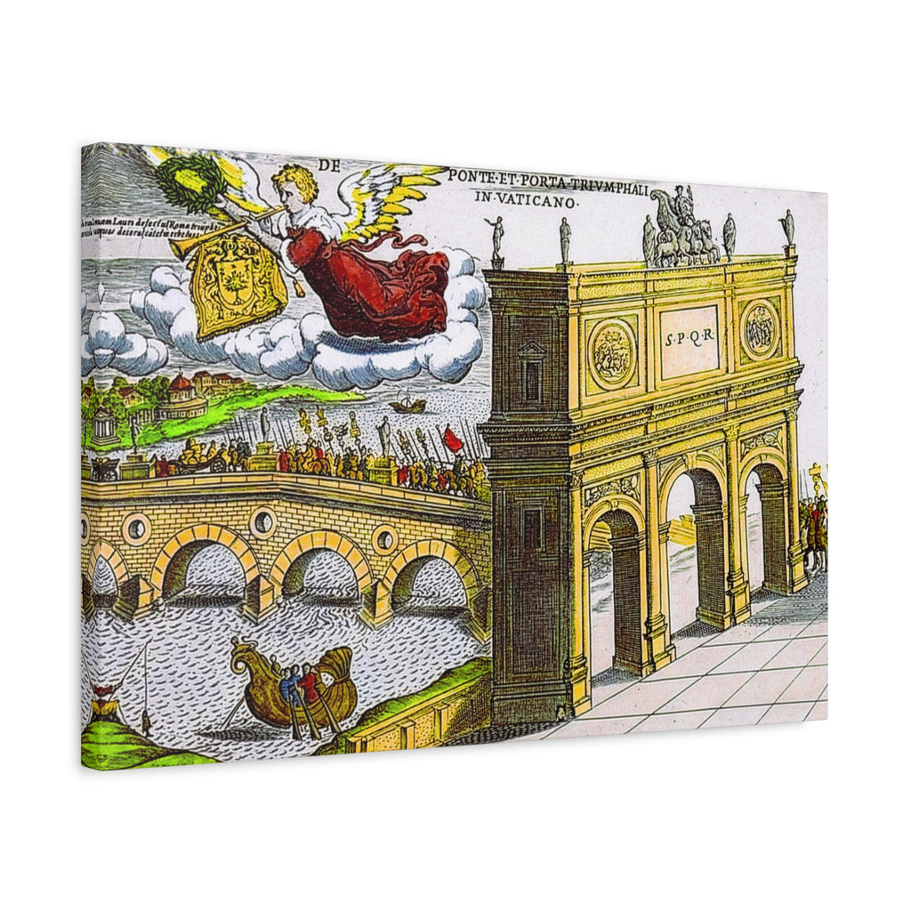 Ancient Rome Arch Illustration Matte Canvas