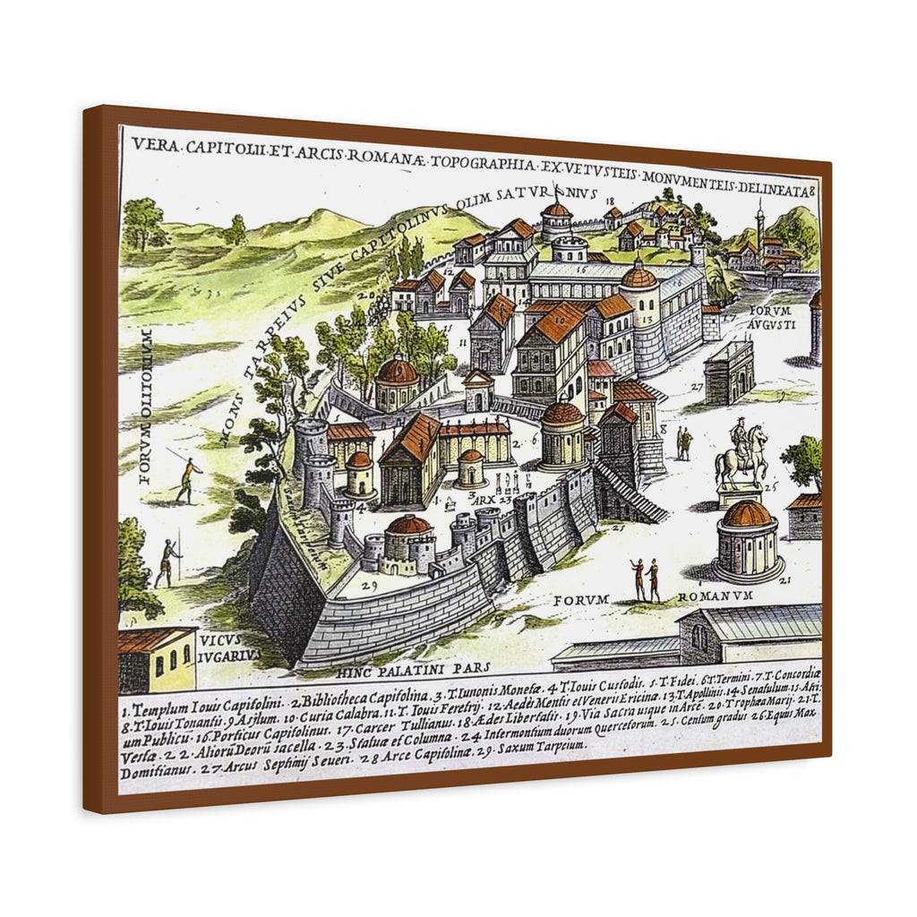 Capitoline Hill & Roman Forum, Ancient Rome Map Matte Canvas