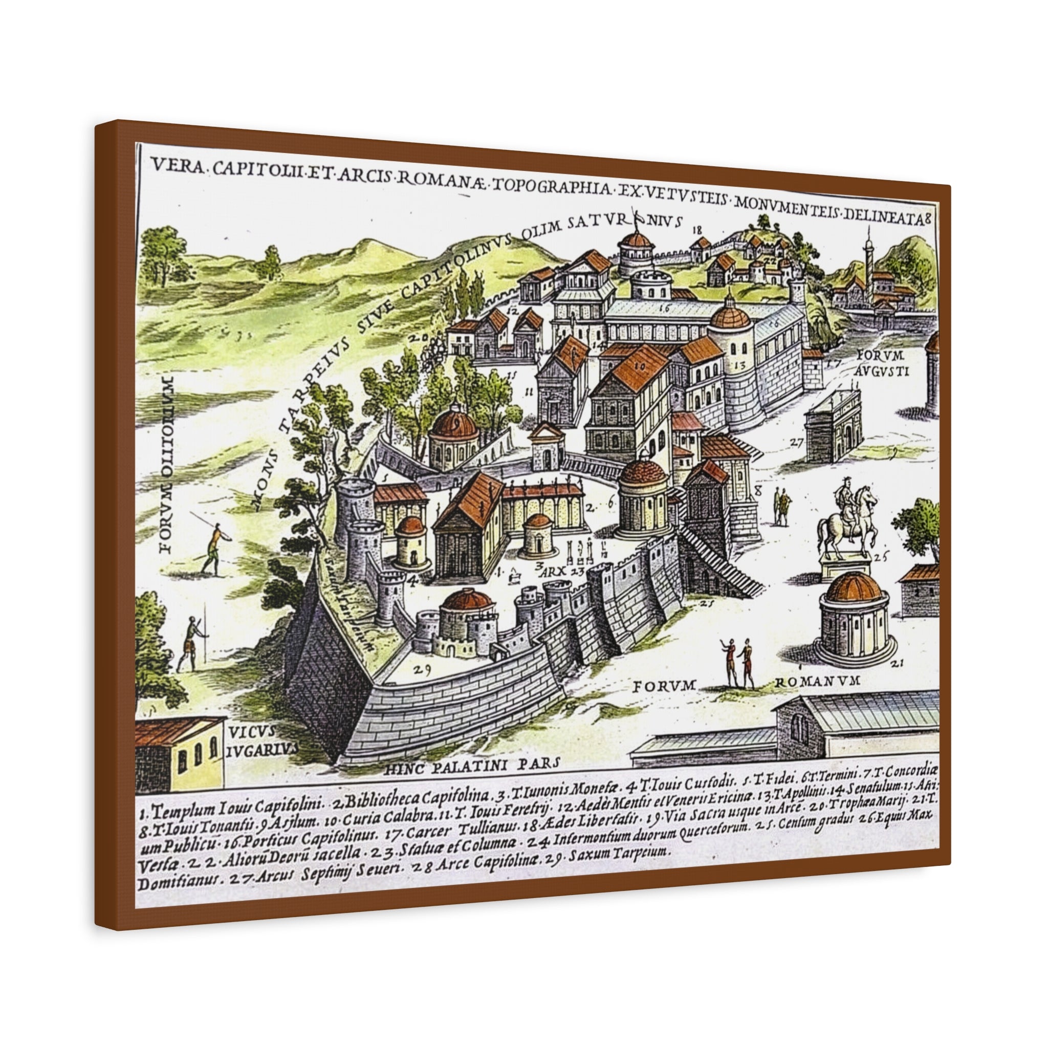 Capitoline Hill & Roman Forum, Ancient Rome Map Matte Canvas