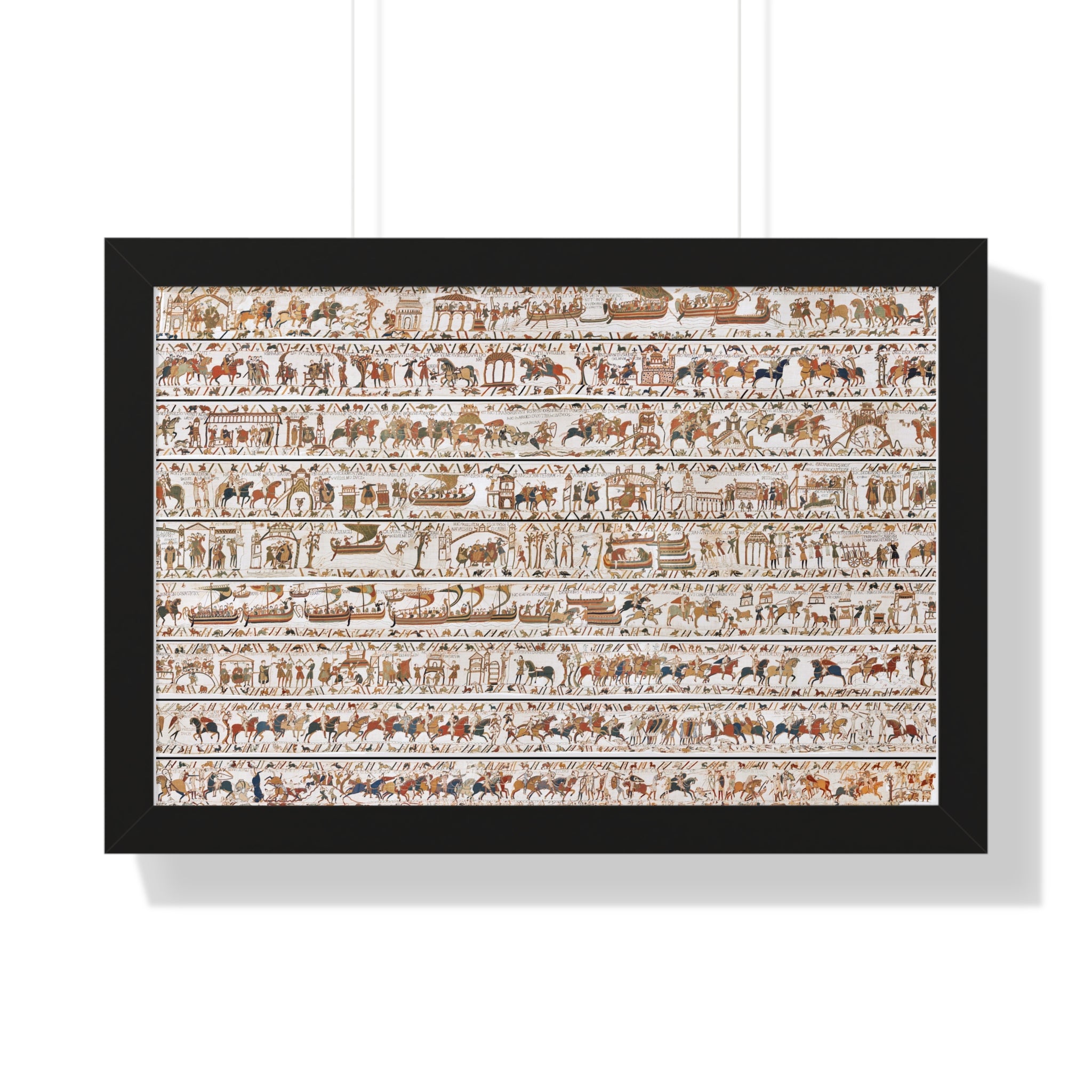 The Bayeux Tapestry (Complete Panorama) Framed Art Poster | Illustration of Norman Conquest Print