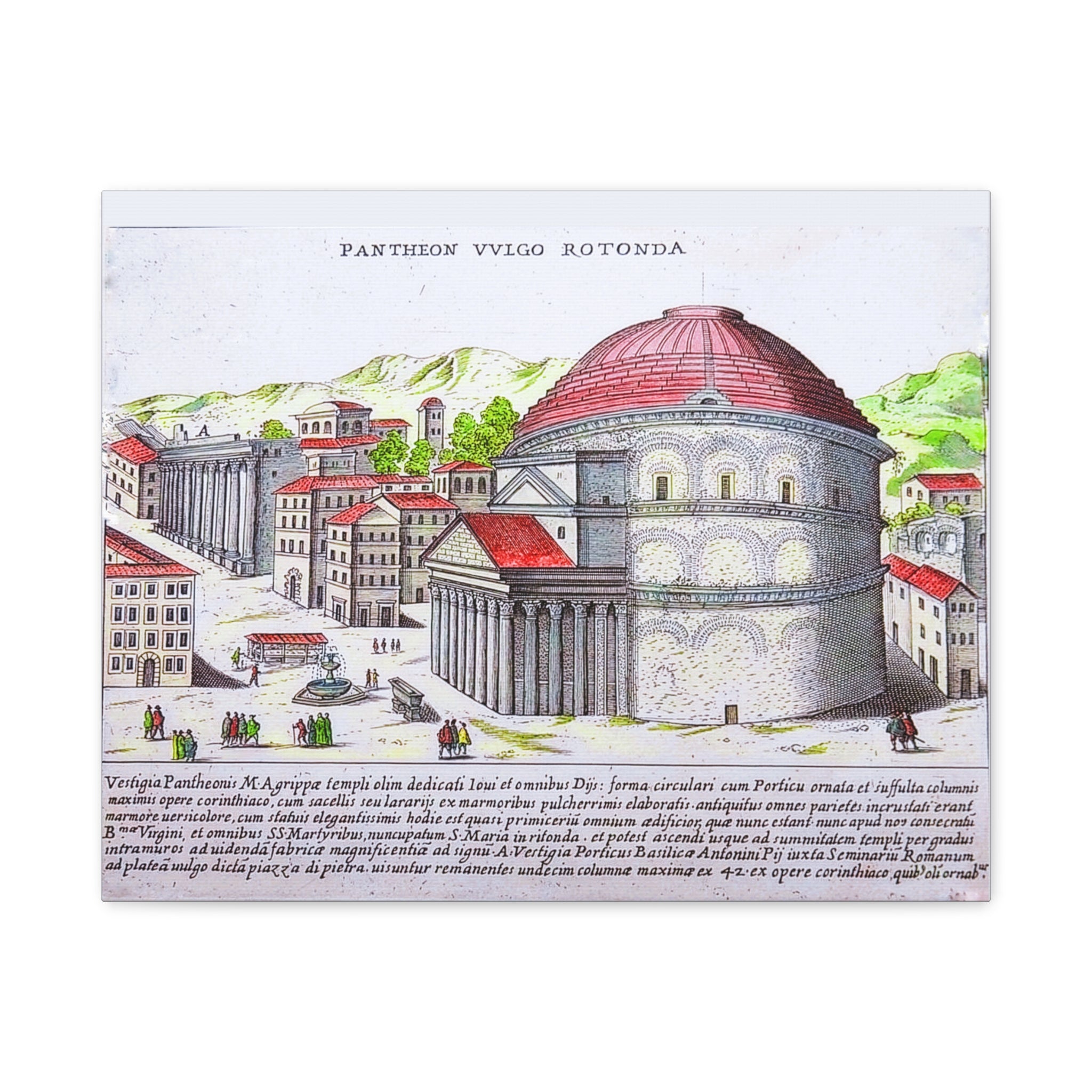 Pantheon Engraving Canvas Print Matte Stretched Canvas