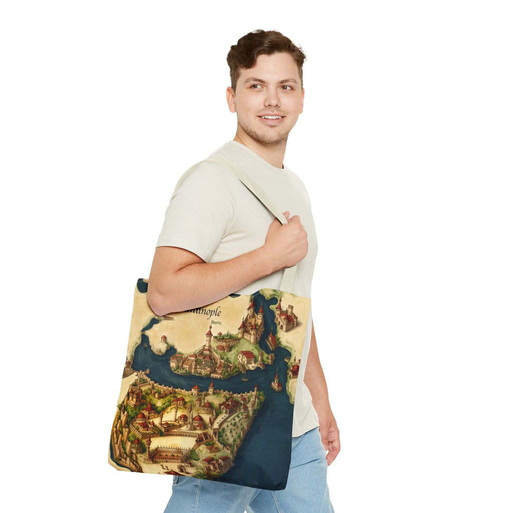 Constantinople Map Tote Bag — Vintage Cityscape All-Over Print