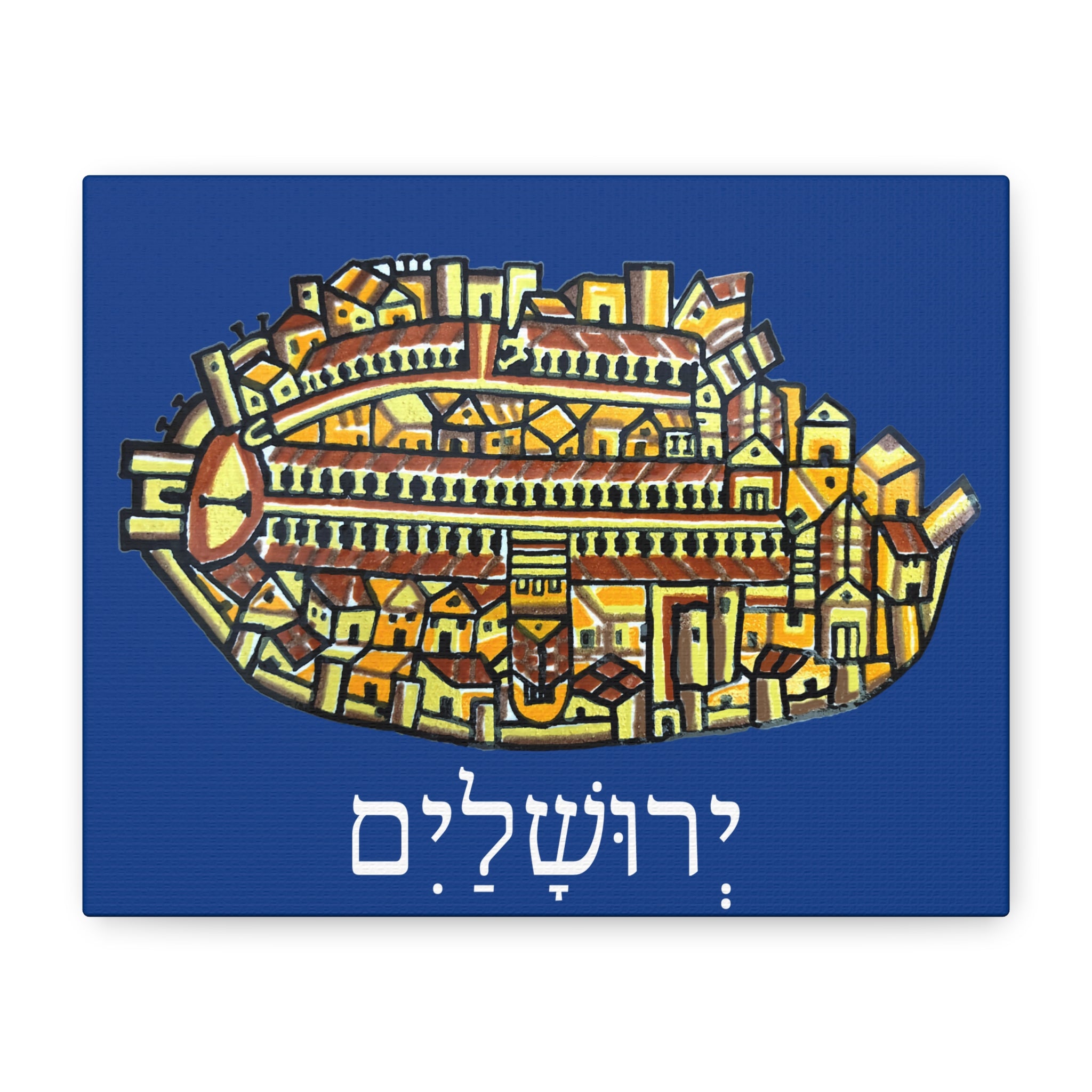 Jerusalem Madaba Map Stretched Canvas Art