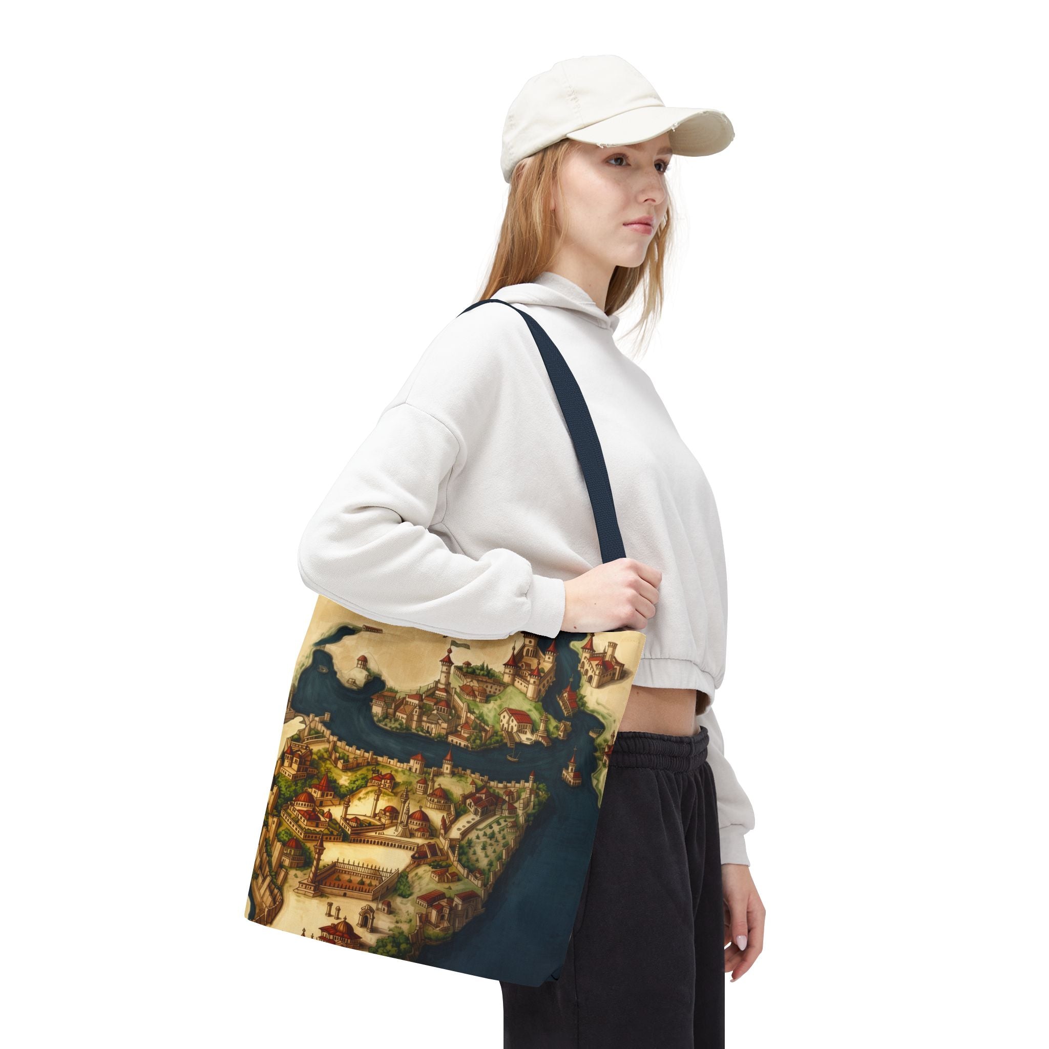 Constantinople Map Tote Bag — Vintage Cityscape All-Over Print