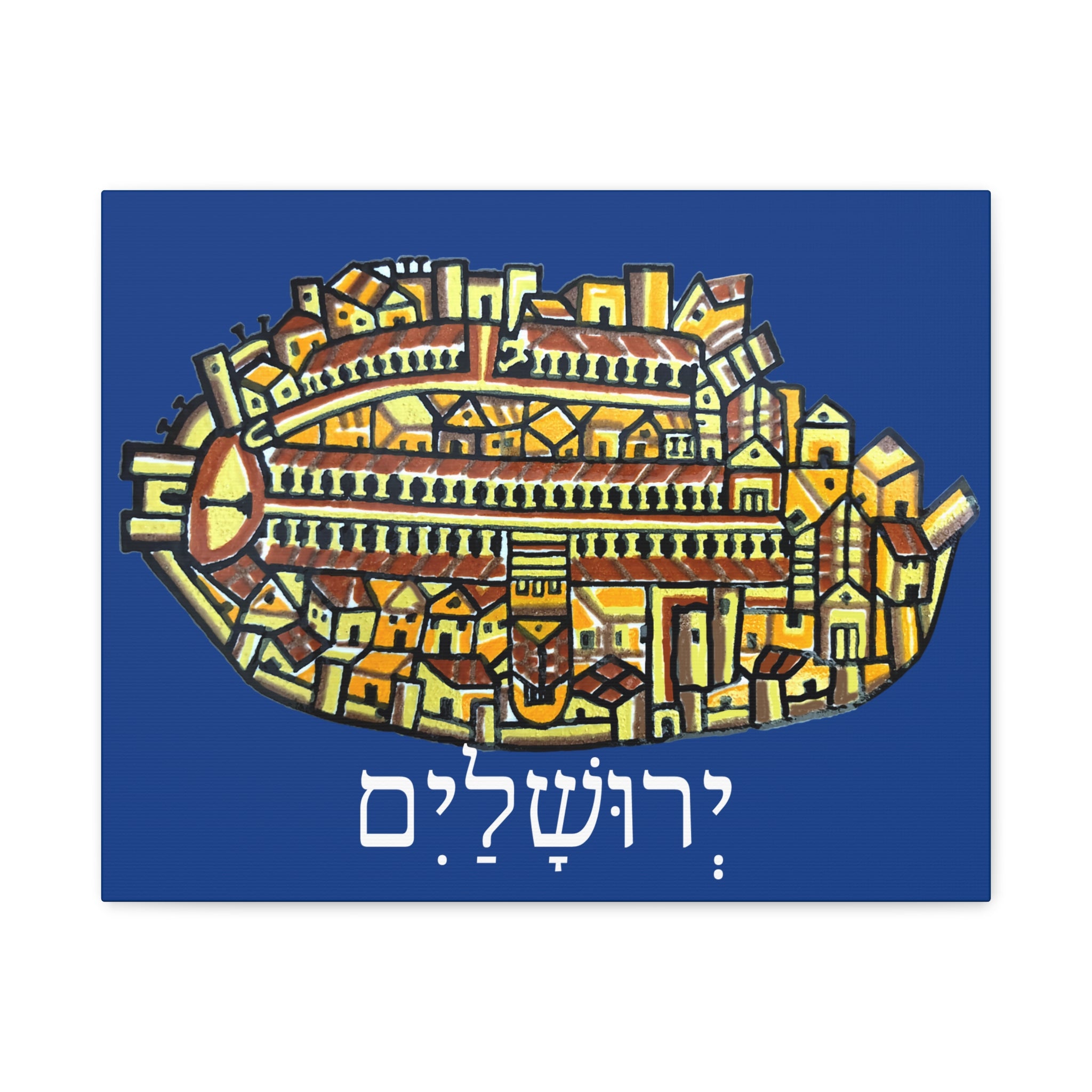 Jerusalem Madaba Map Stretched Canvas Art