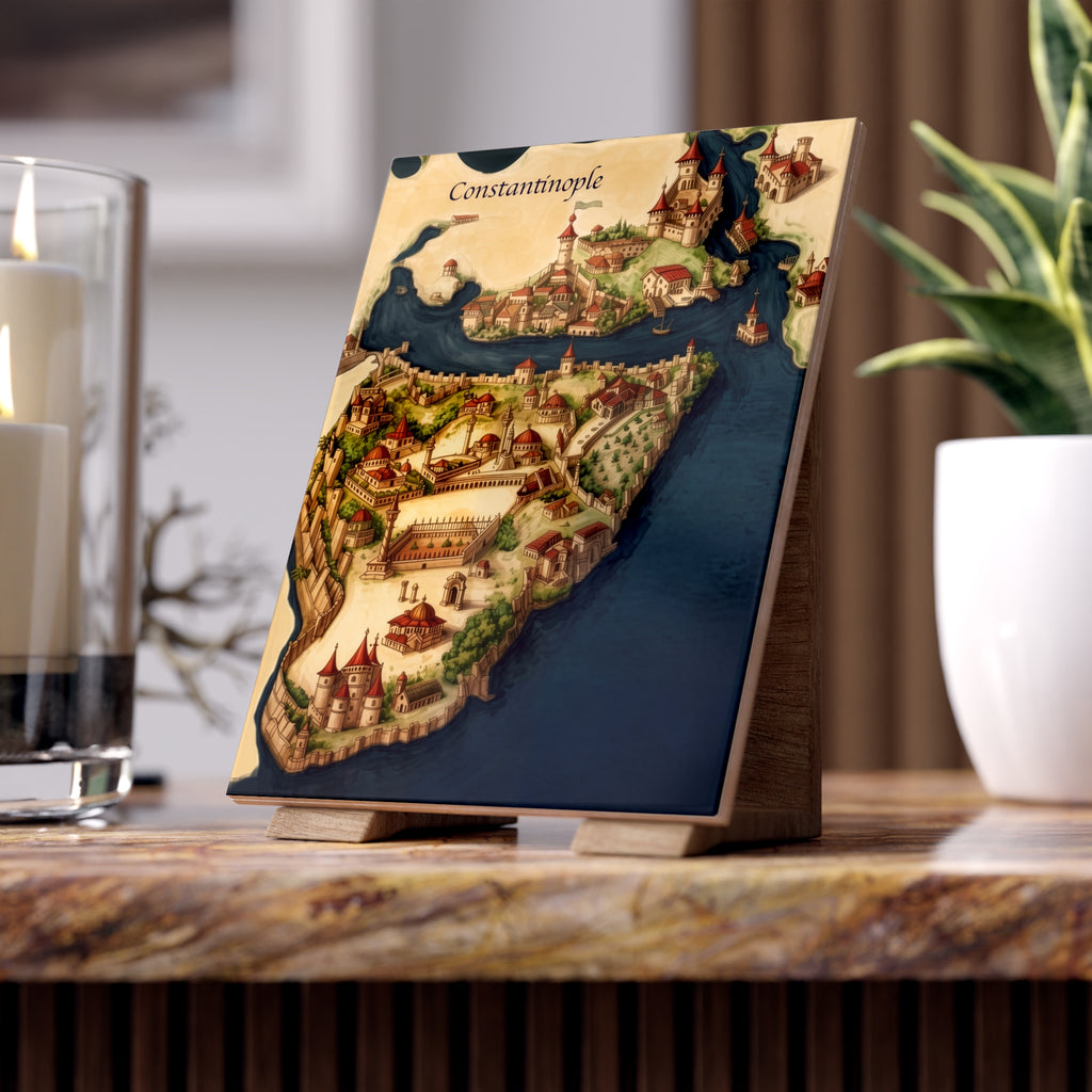 Vintage Constantinople Map Ceramic Tile