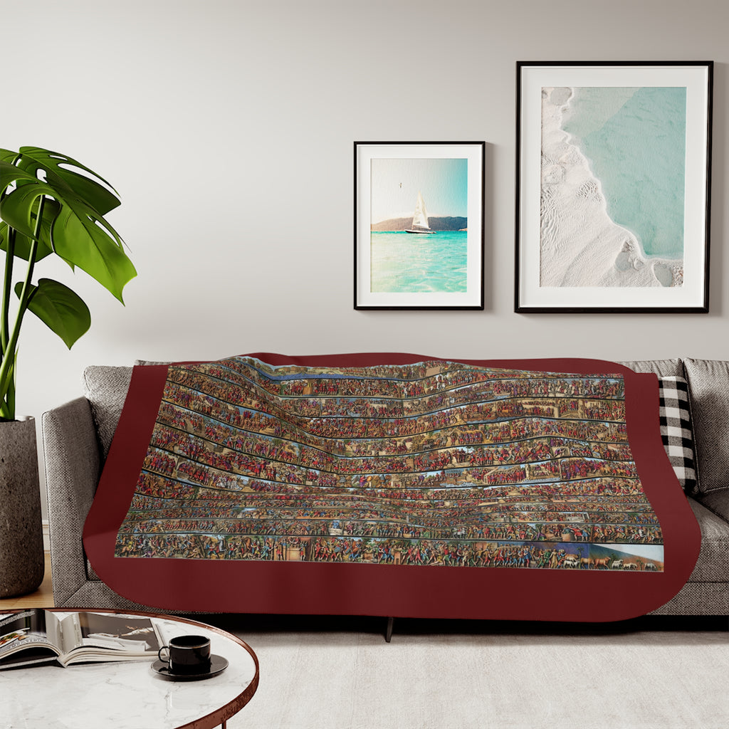 Sherpa Blanket — Rustic Brick Wall Pattern Cozy Throw