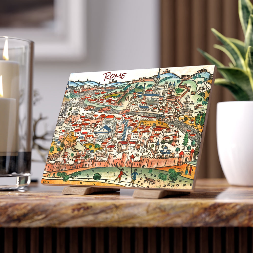 Rome (Roma) Antique-Style City View Print Ceramic Tile