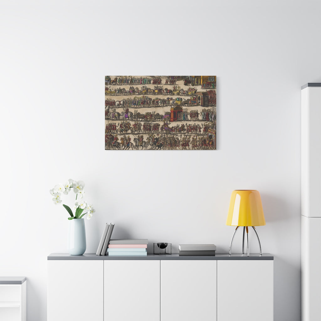 Roman Triumphal Procession Matte Stretched Canvas | Classical Antiquity Wall Art