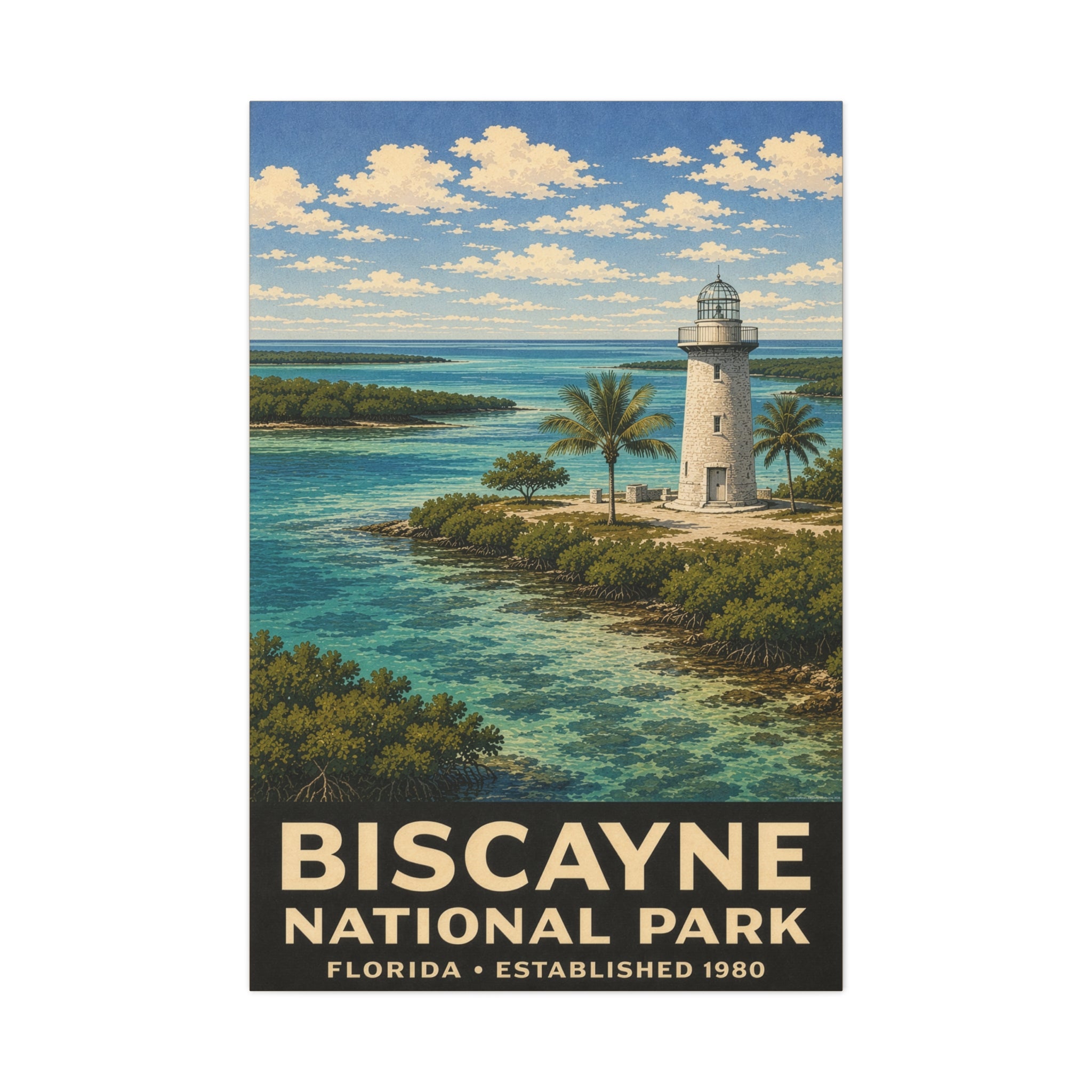 Biscayne National Park Lighthouse Matte Canvas Print