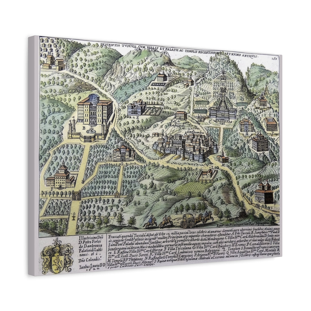 Tusculum Map Matte Canvas | Historic Italian Cartography