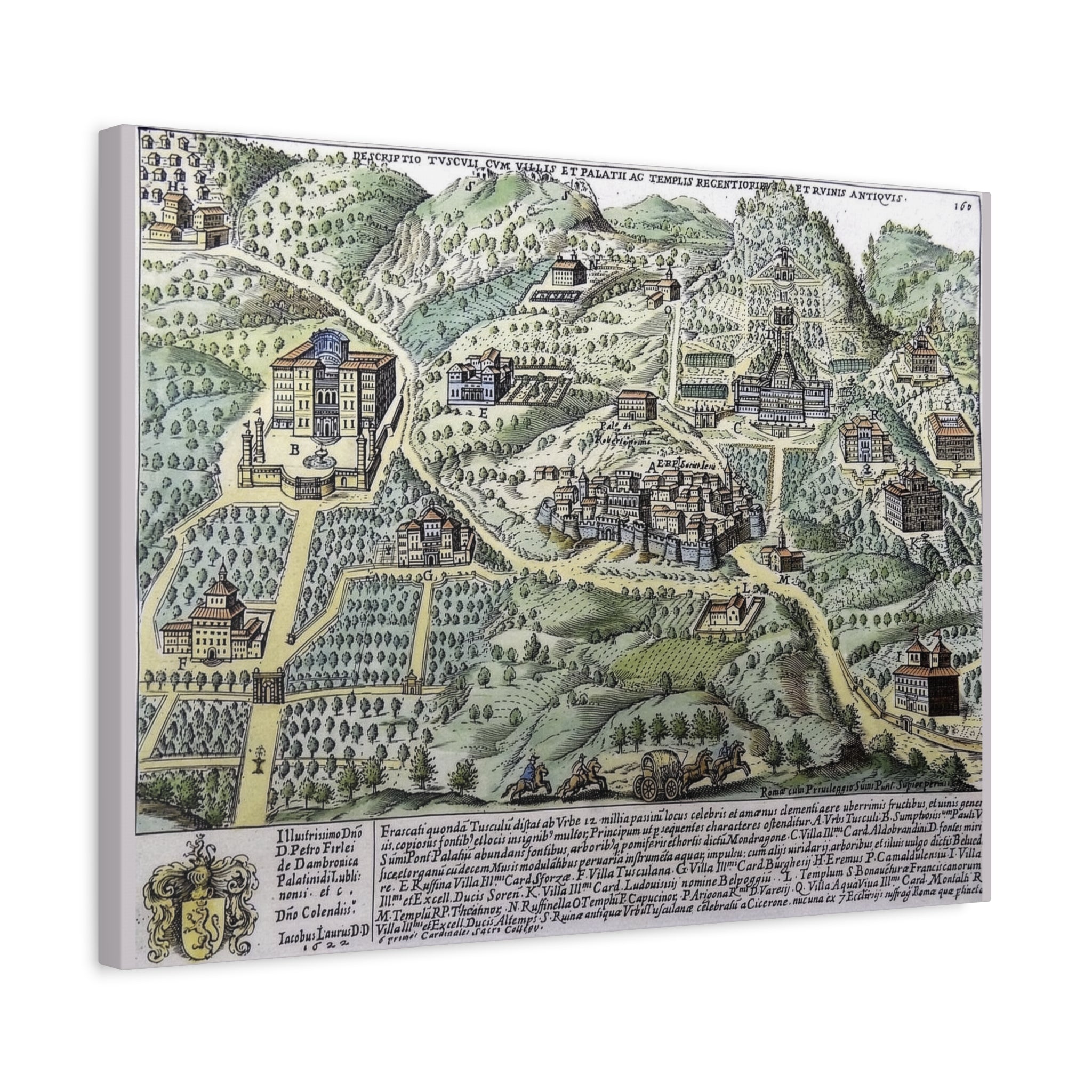 Tusculum Map Matte Canvas | Historic Italian Cartography