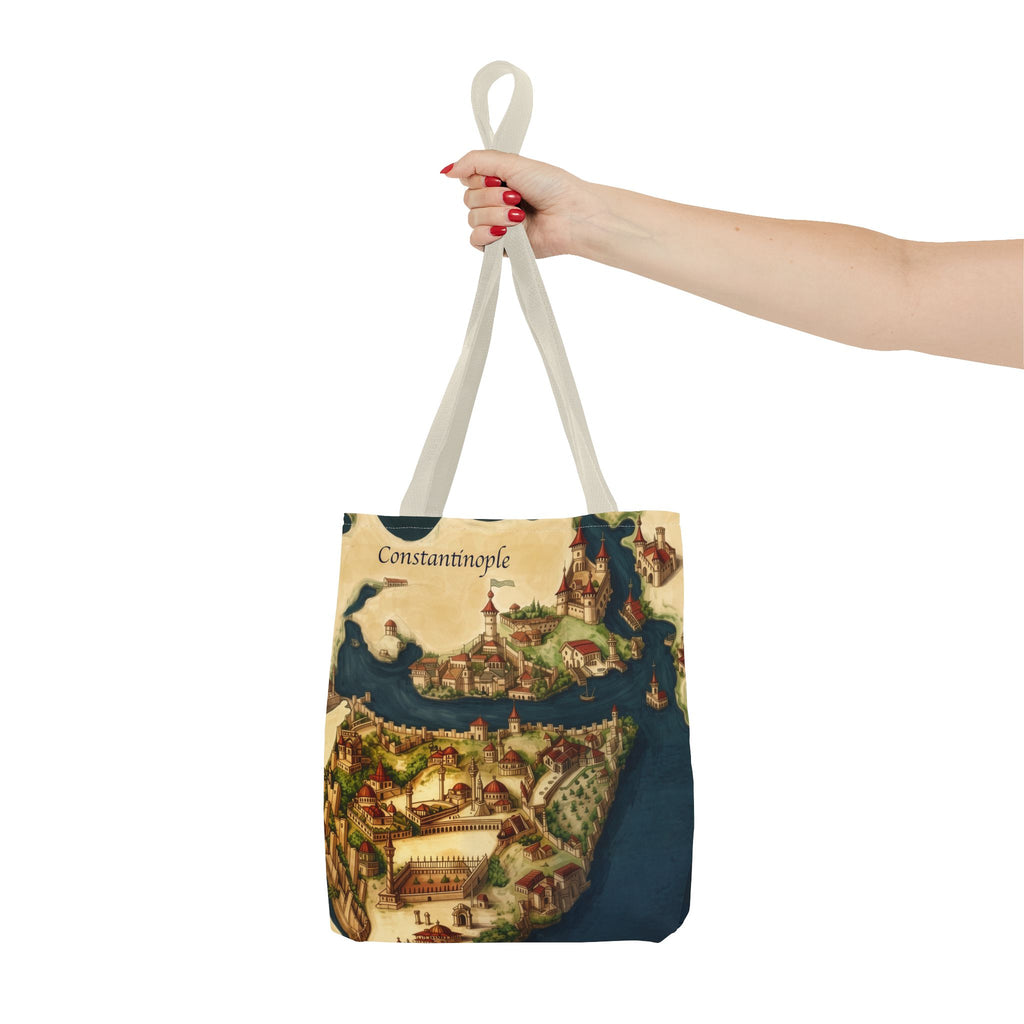 Constantinople Map Tote Bag — Vintage Cityscape All-Over Print