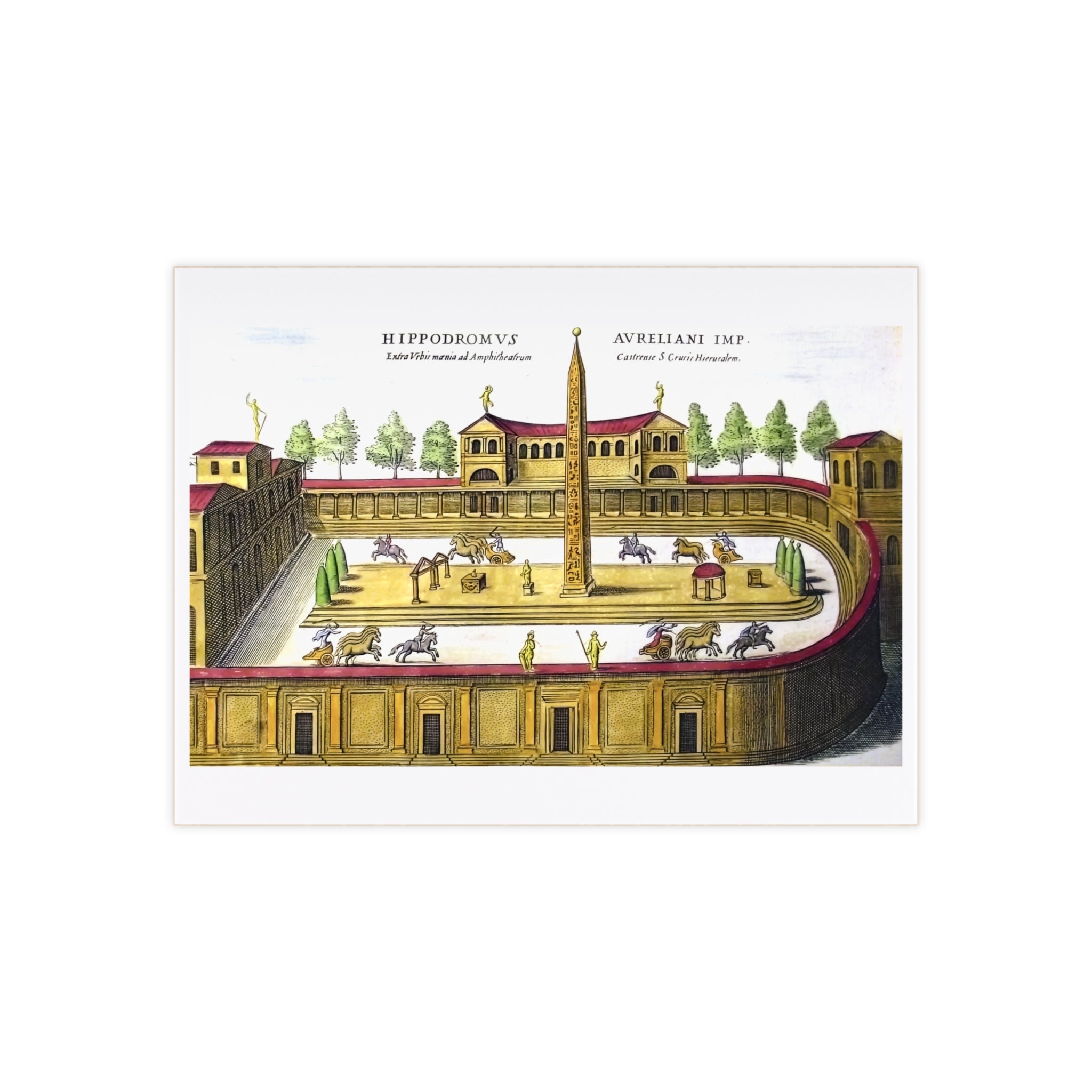 Ancient Hippodrome Illustration Ceramic Photo Tile | Vintage Circus Arena Print | Roman Art