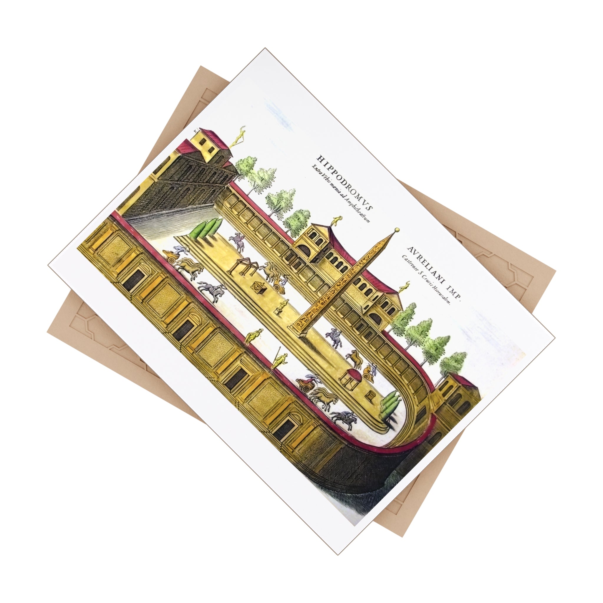 Ancient Hippodrome Illustration Ceramic Photo Tile | Vintage Circus Arena Print | Roman Art