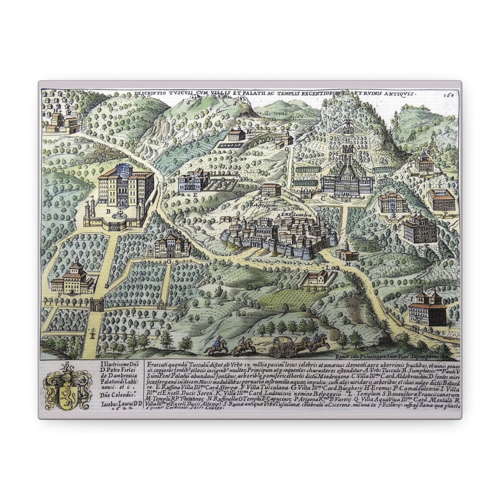 Tusculum Map Matte Canvas | Historic Italian Cartography