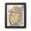 Framed Vintage Constantinople Map Canvas — Matte Nautical Wall Art