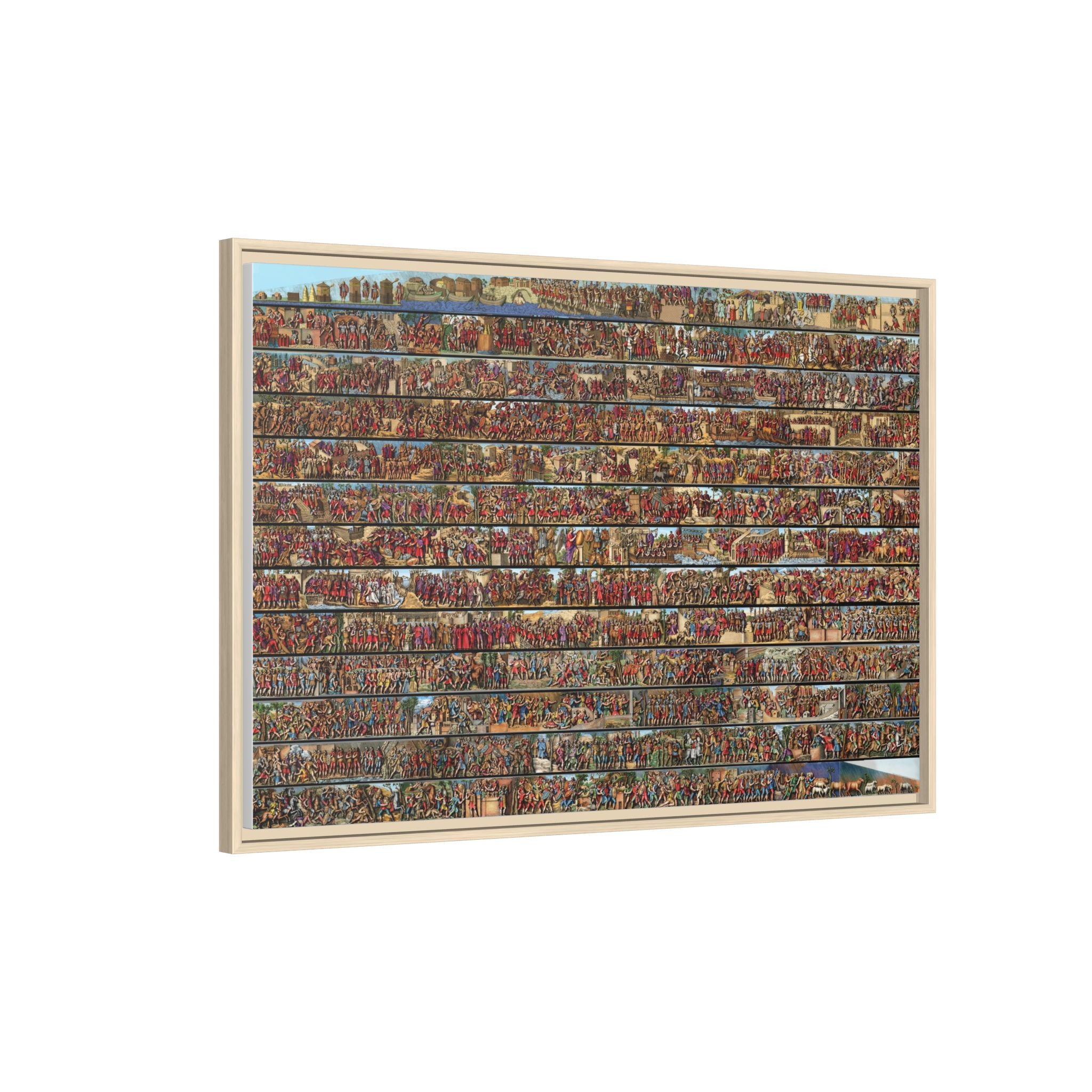 Colorized Depiction of Trajan's Column in Rome Framed Matte Canvas