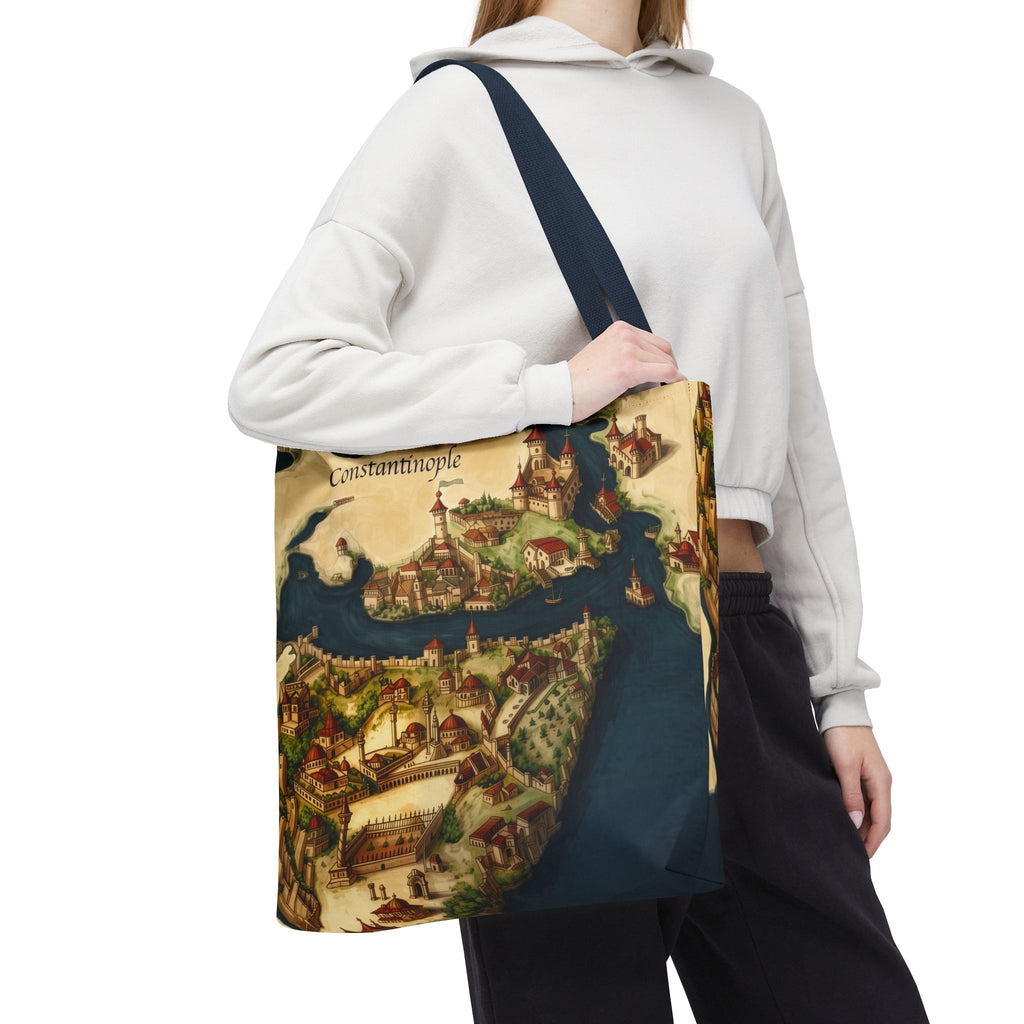 Constantinople Map Tote Bag — Vintage Cityscape All-Over Print
