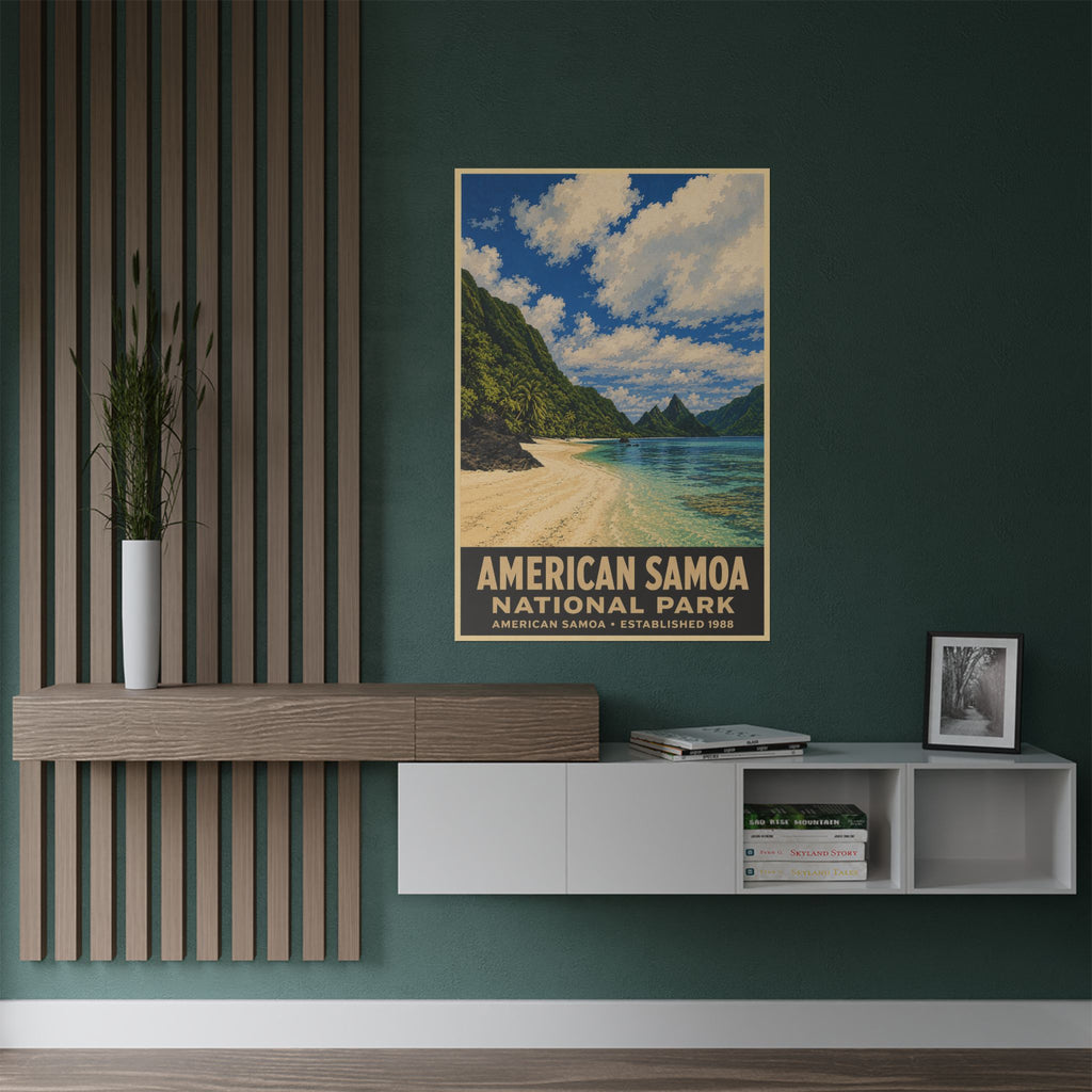 American Samoa National Park Satin Poster – Vintage Travel Beach Art (300gsm)