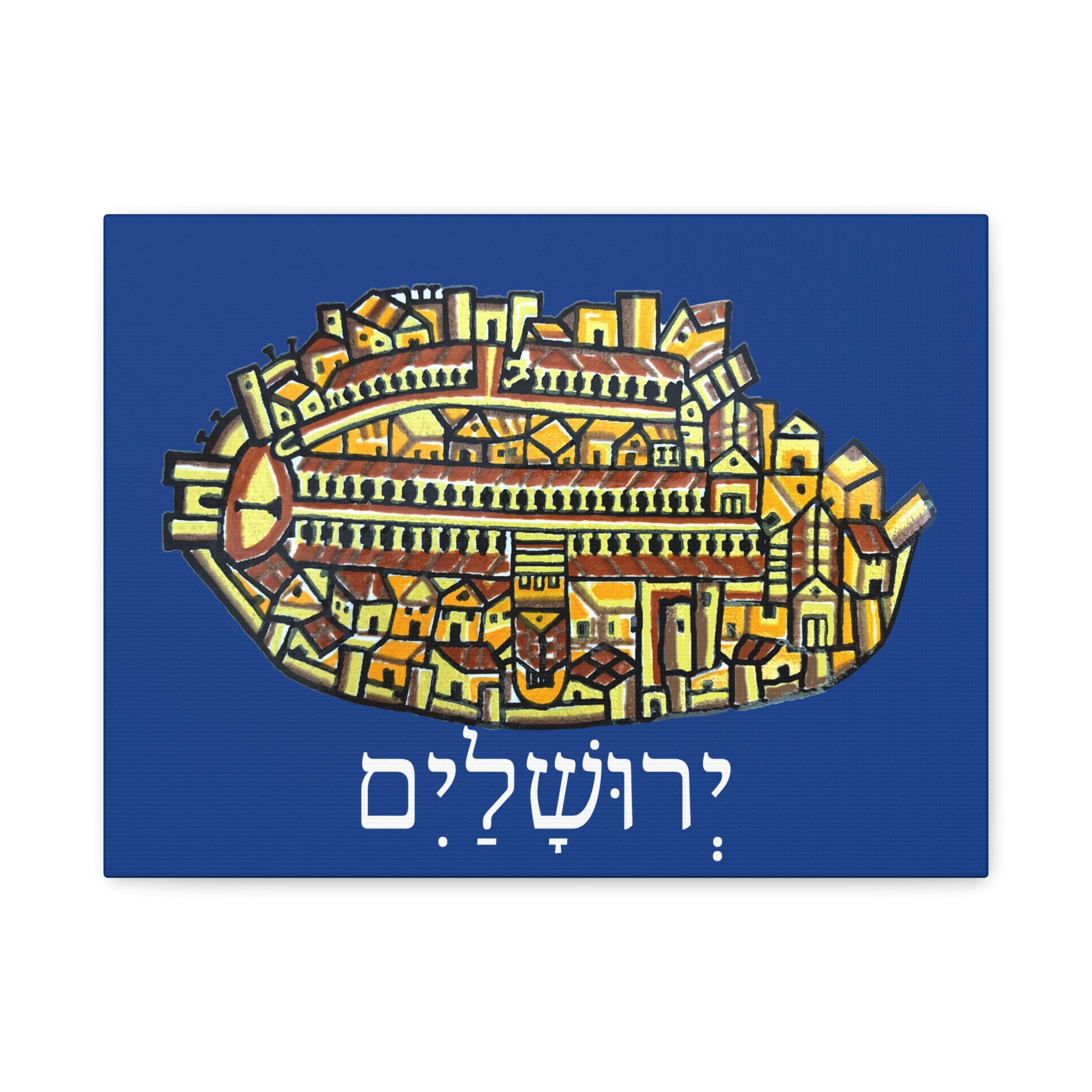 Jerusalem Madaba Map Stretched Canvas Art