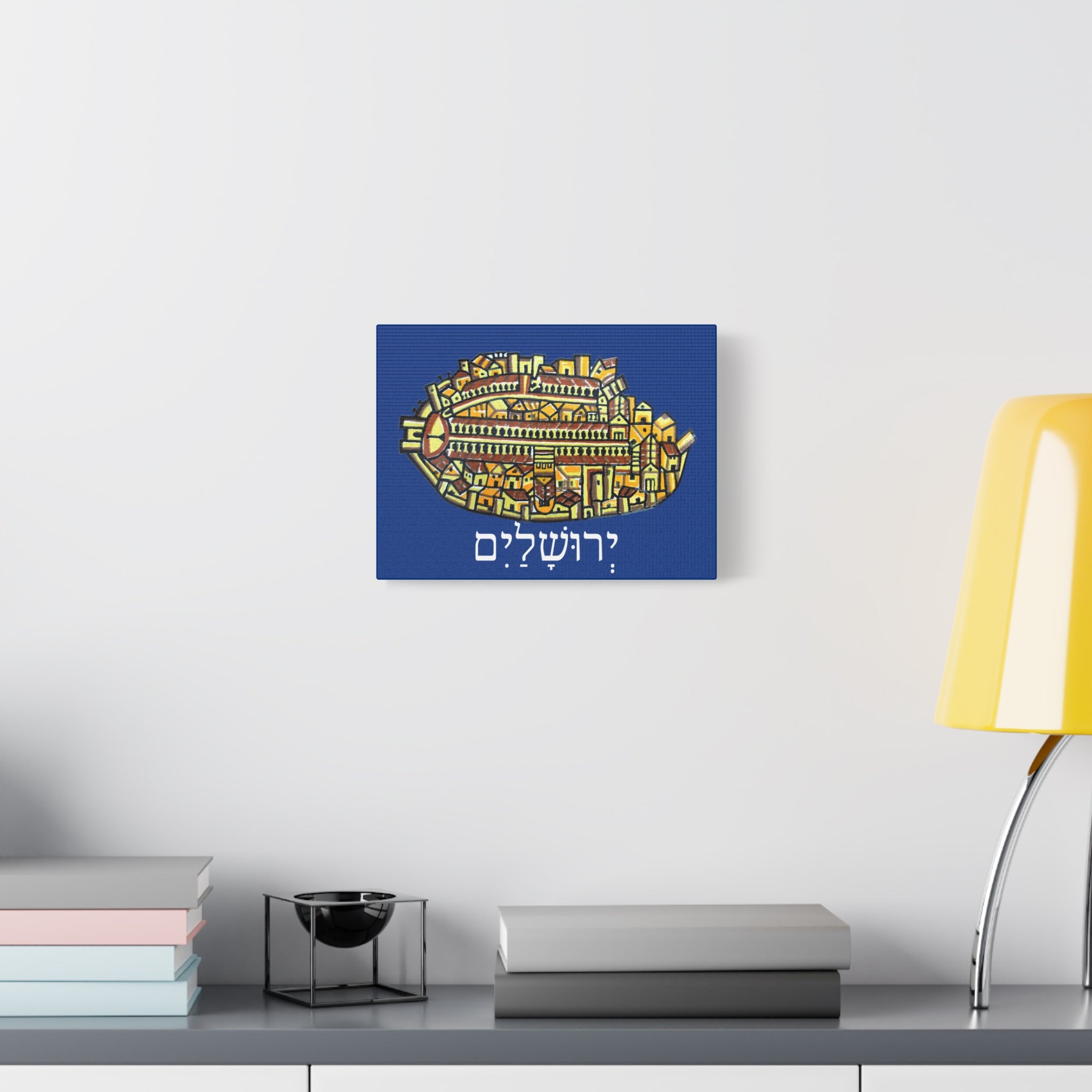 Jerusalem Madaba Map Stretched Canvas Art