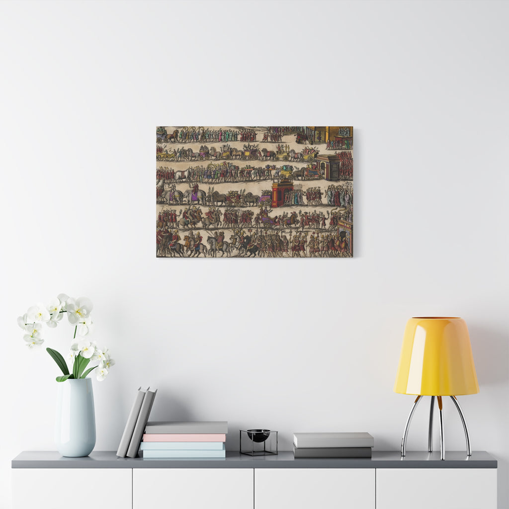 Roman Triumphal Procession Matte Stretched Canvas | Classical Antiquity Wall Art