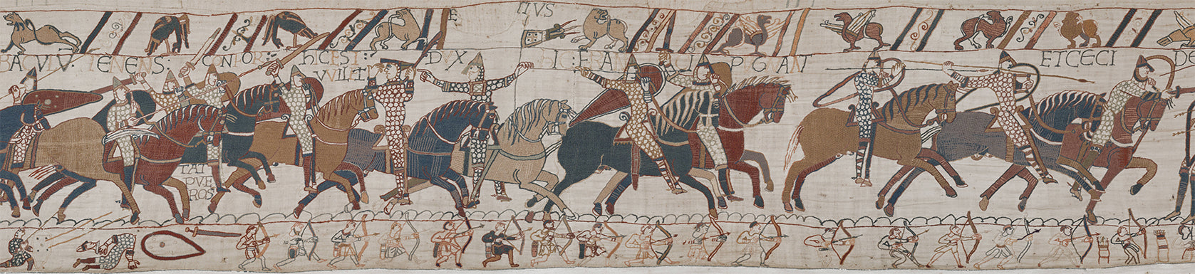 Medieval Horseman Battle of Hastings Duvet Cover | Historical Tapestry Pattern
