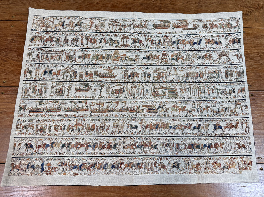 Bayeux Tapestry Woven Wall Covering — Historic Norman Invasion Scene