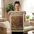 Badlands National Park Woven Wall Tapestry — Scenic Canyon Landscape Home Decor