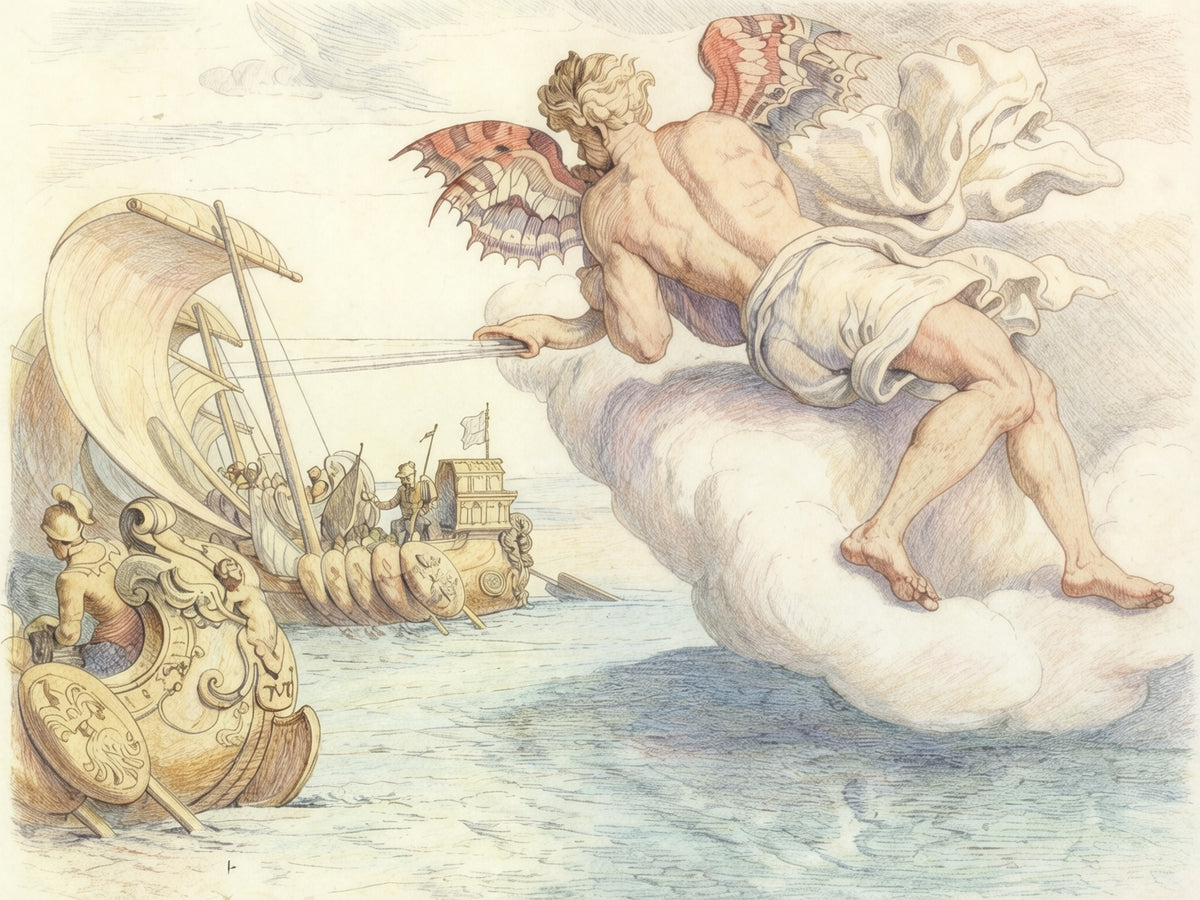 The Odyssey Collage Wall Tapestry | Illustrated Epic Scenes, Classical Myth Decor
