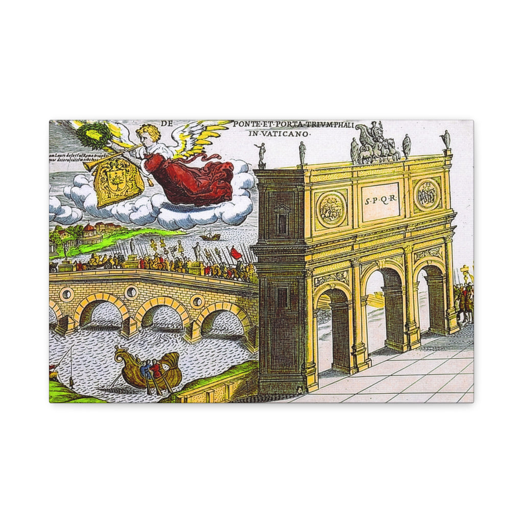 Ancient Rome Arch Illustration Matte Canvas
