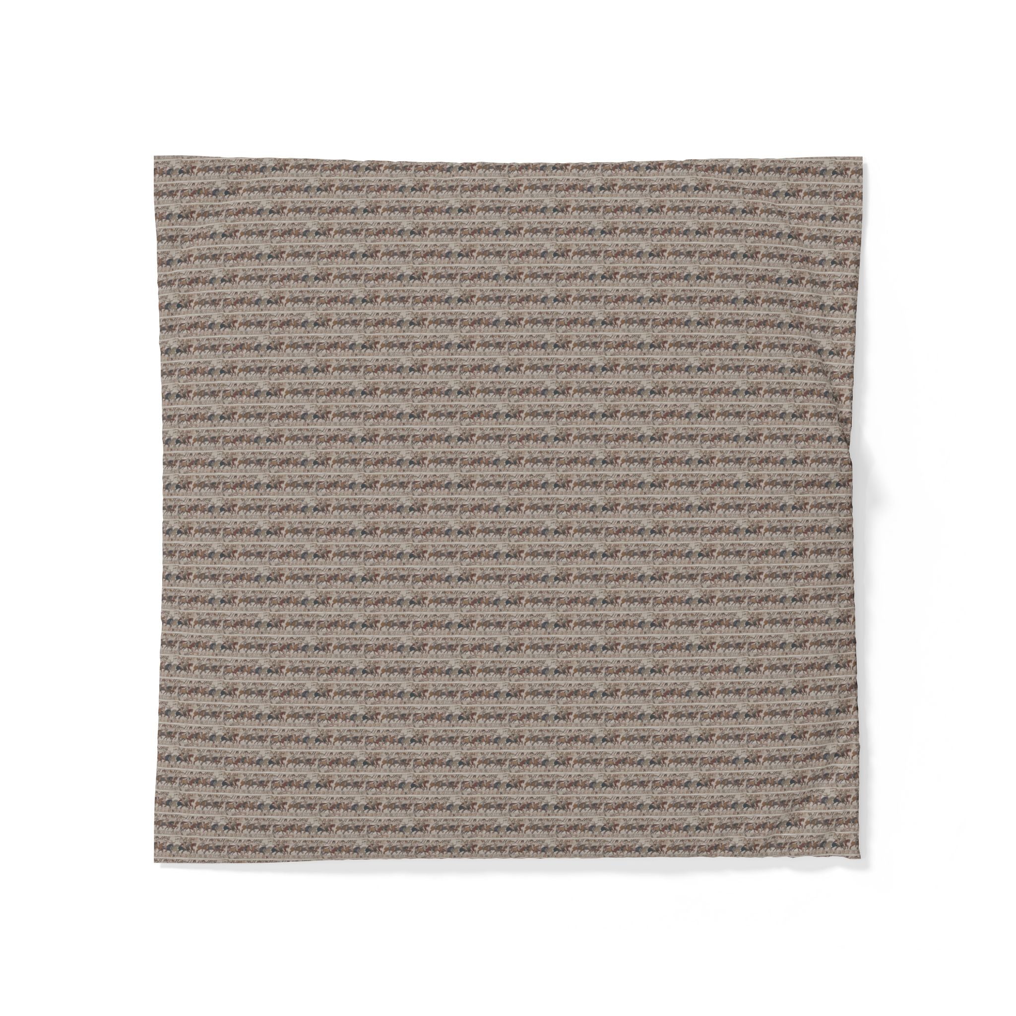 Medieval Horseman Battle of Hastings Duvet Cover | Historical Tapestry Pattern