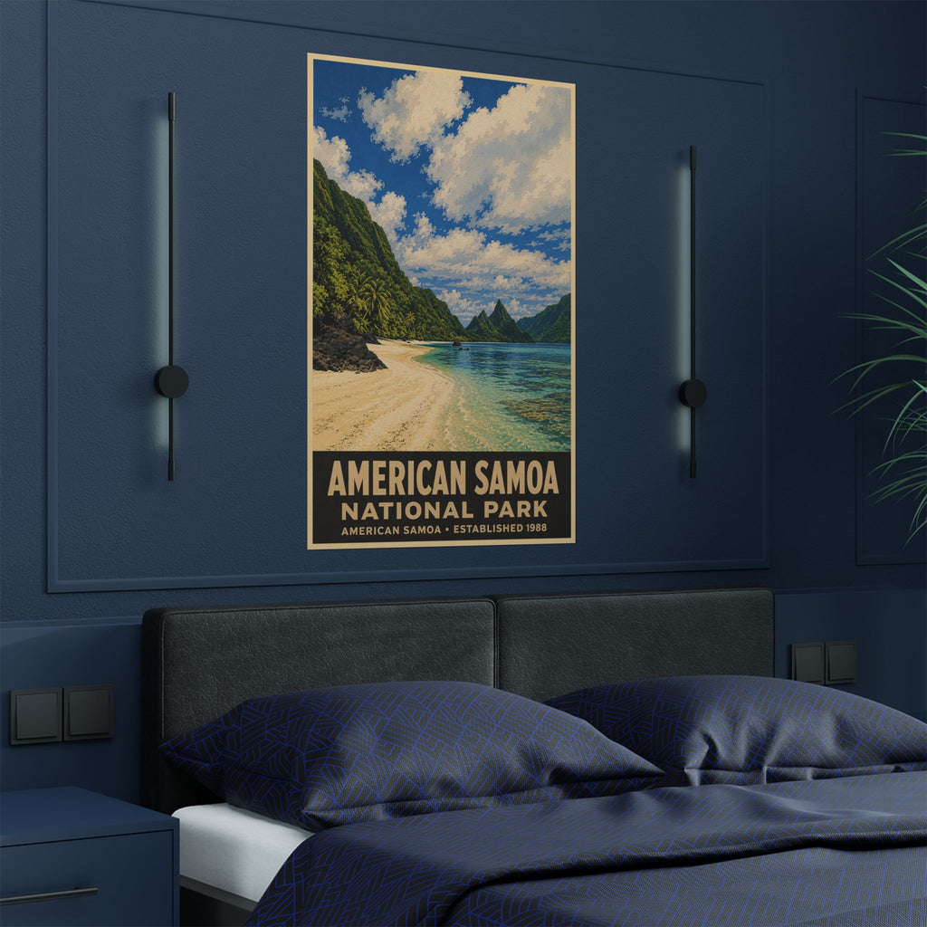 American Samoa National Park Satin Poster – Vintage Travel Beach Art (300gsm)