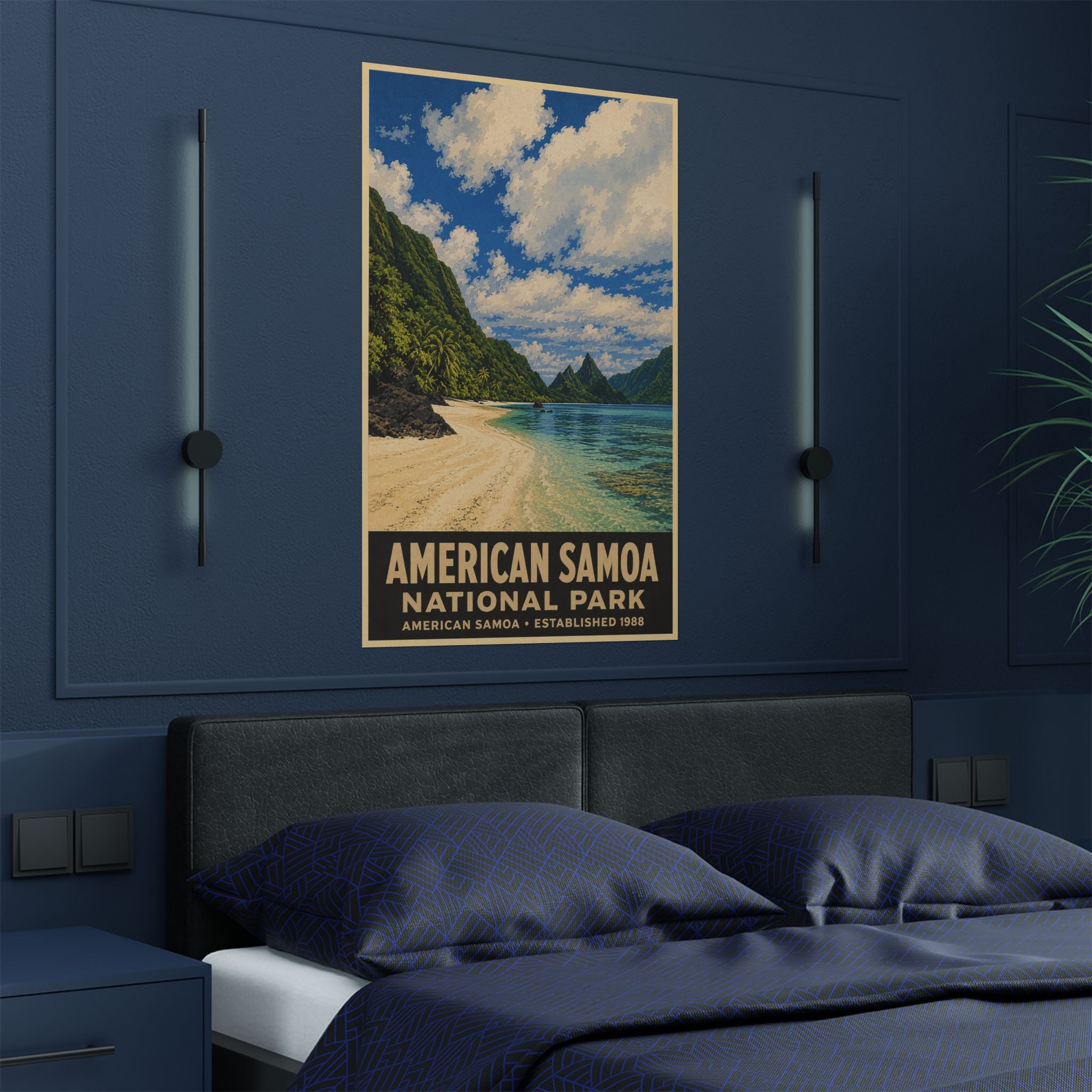 American Samoa National Park Satin Poster – Vintage Travel Beach Art (300gsm)