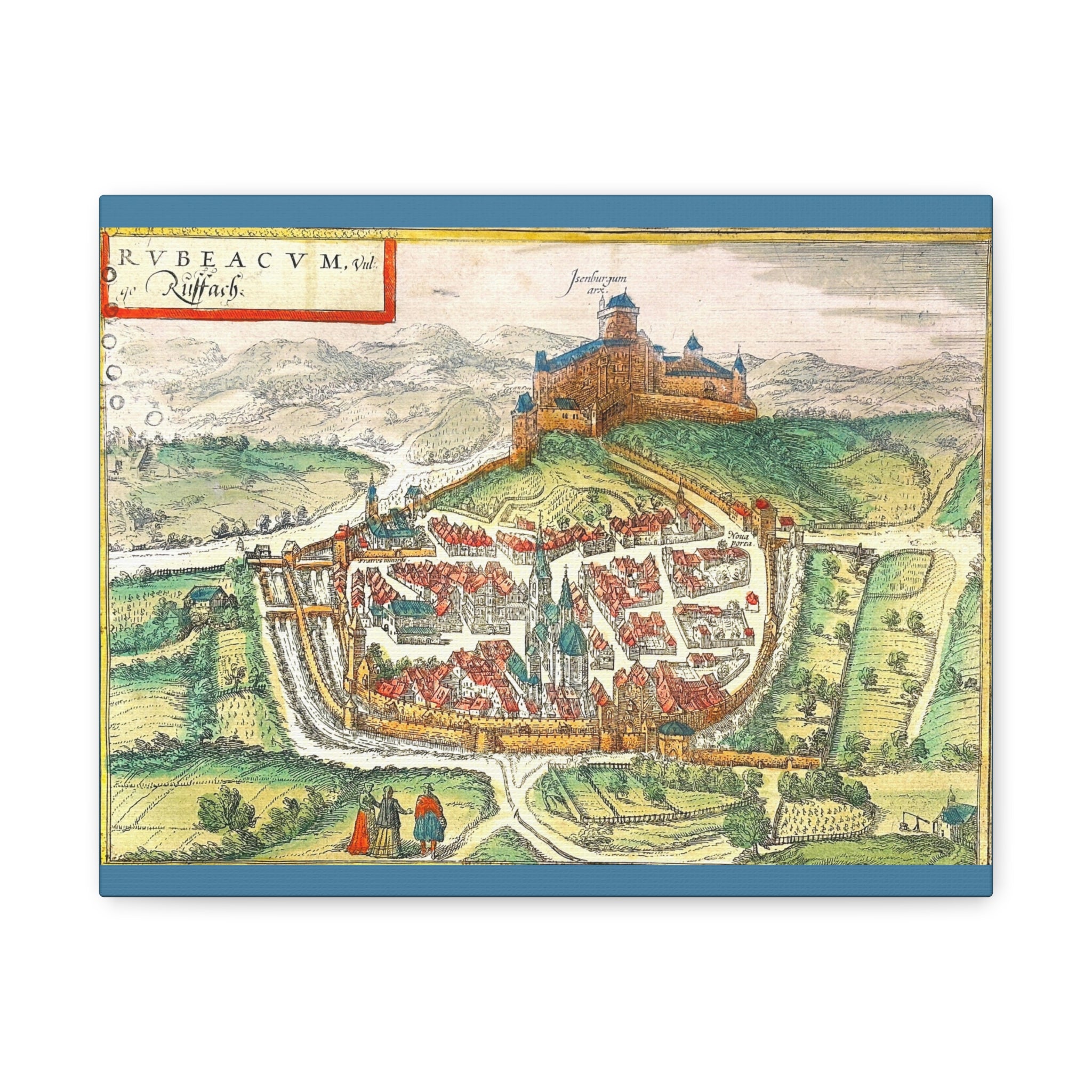 Antique Map of Rouffach Cityscape Canvas | Matte Stretched Wall Art