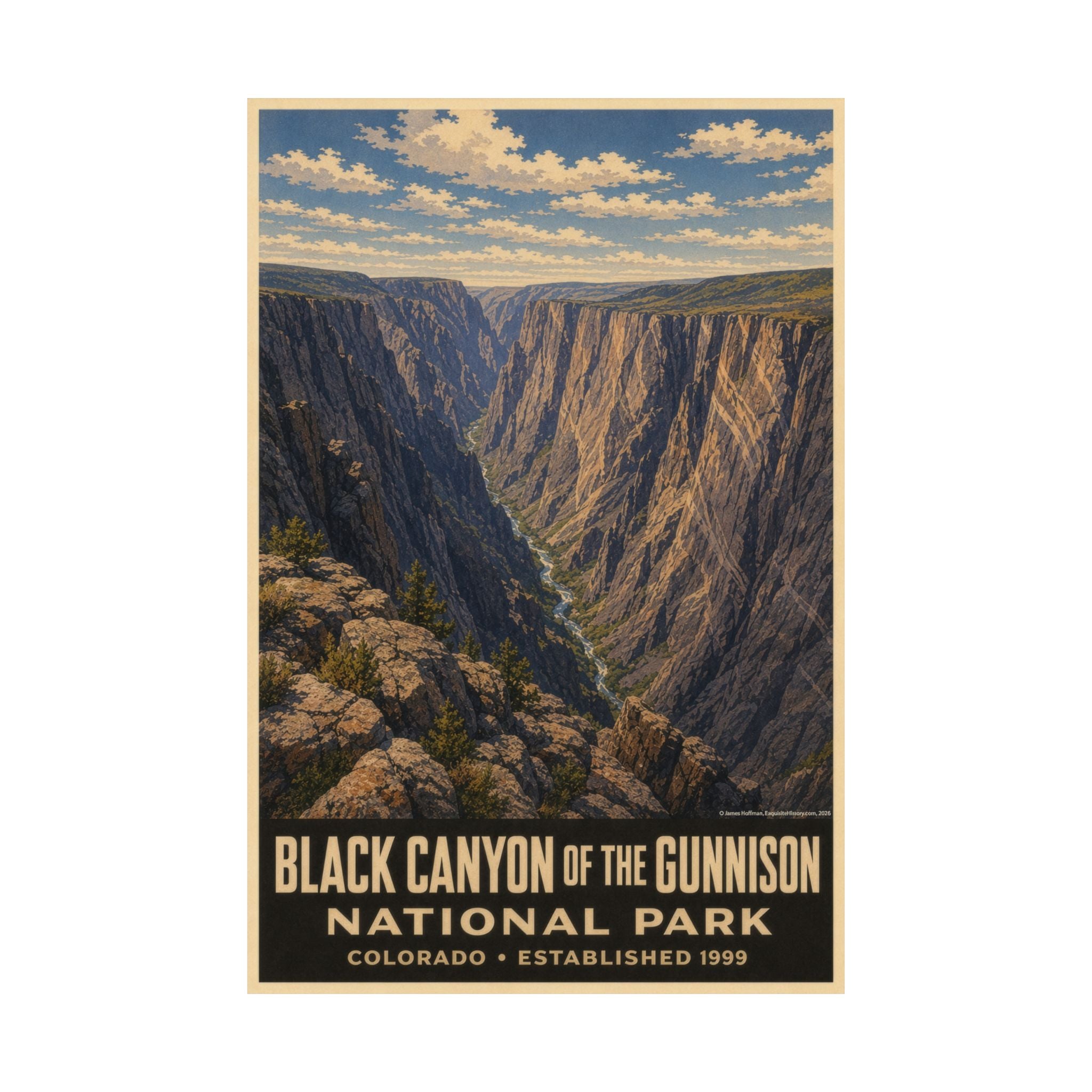 Black Canyon of the Gunnison National Park Poster — Vintage Travel Wall Art