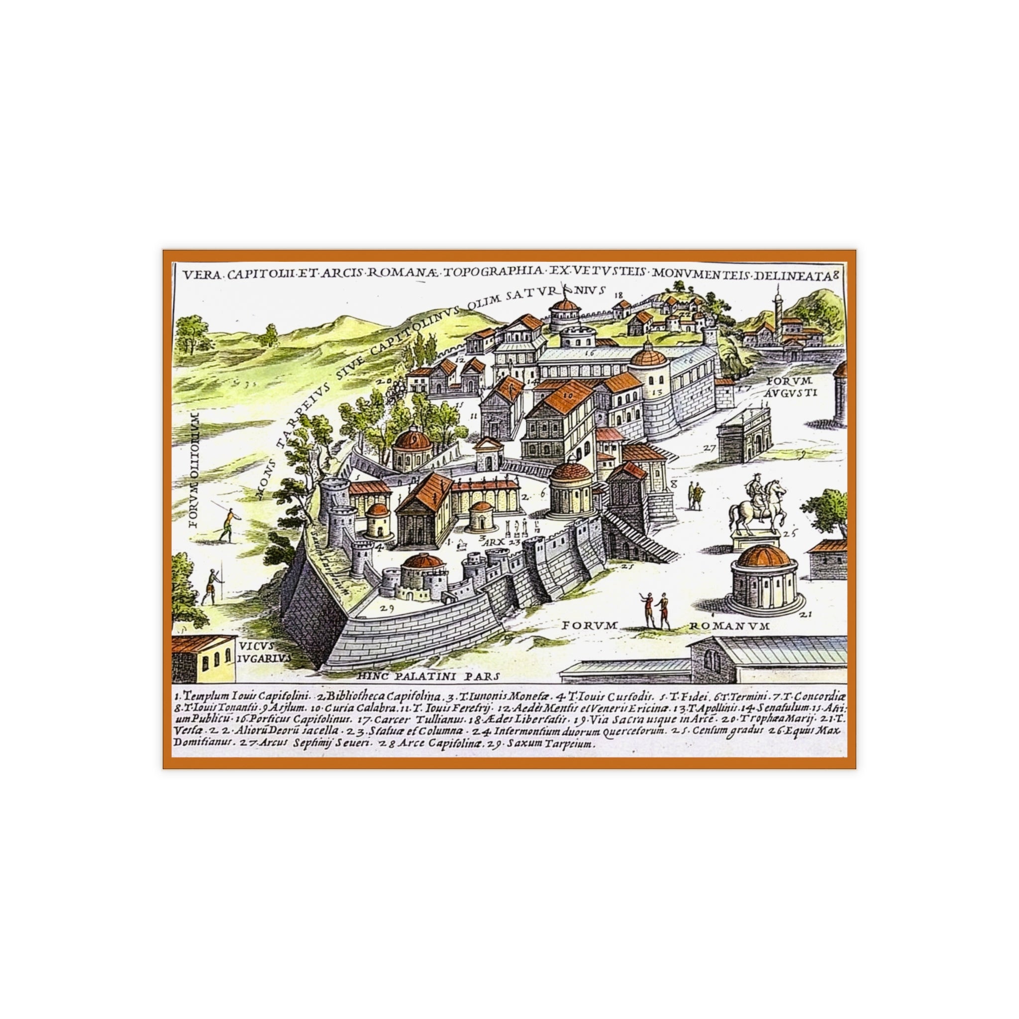 Capitoline Hill Ancient Rome Ceramic Tile | Roman Capitolium Depiction