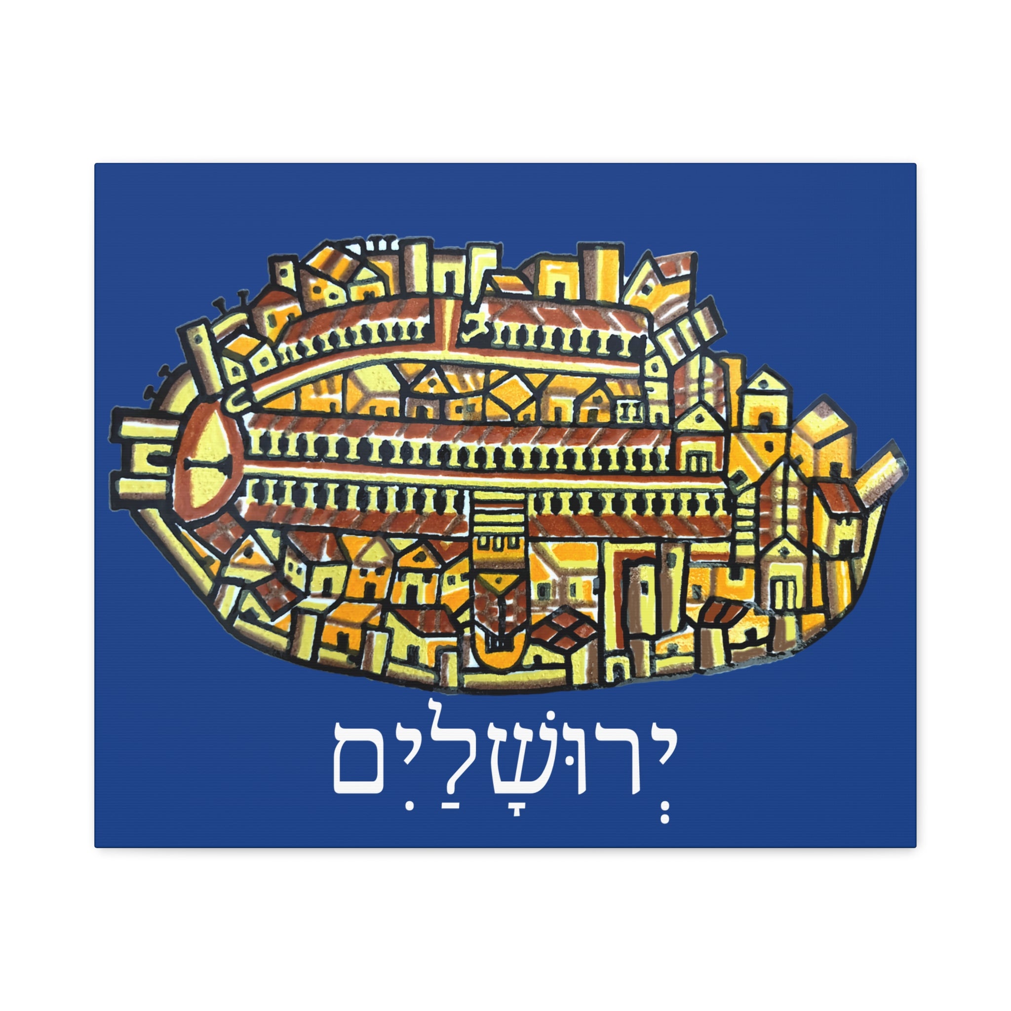 Jerusalem Madaba Map Stretched Canvas Art