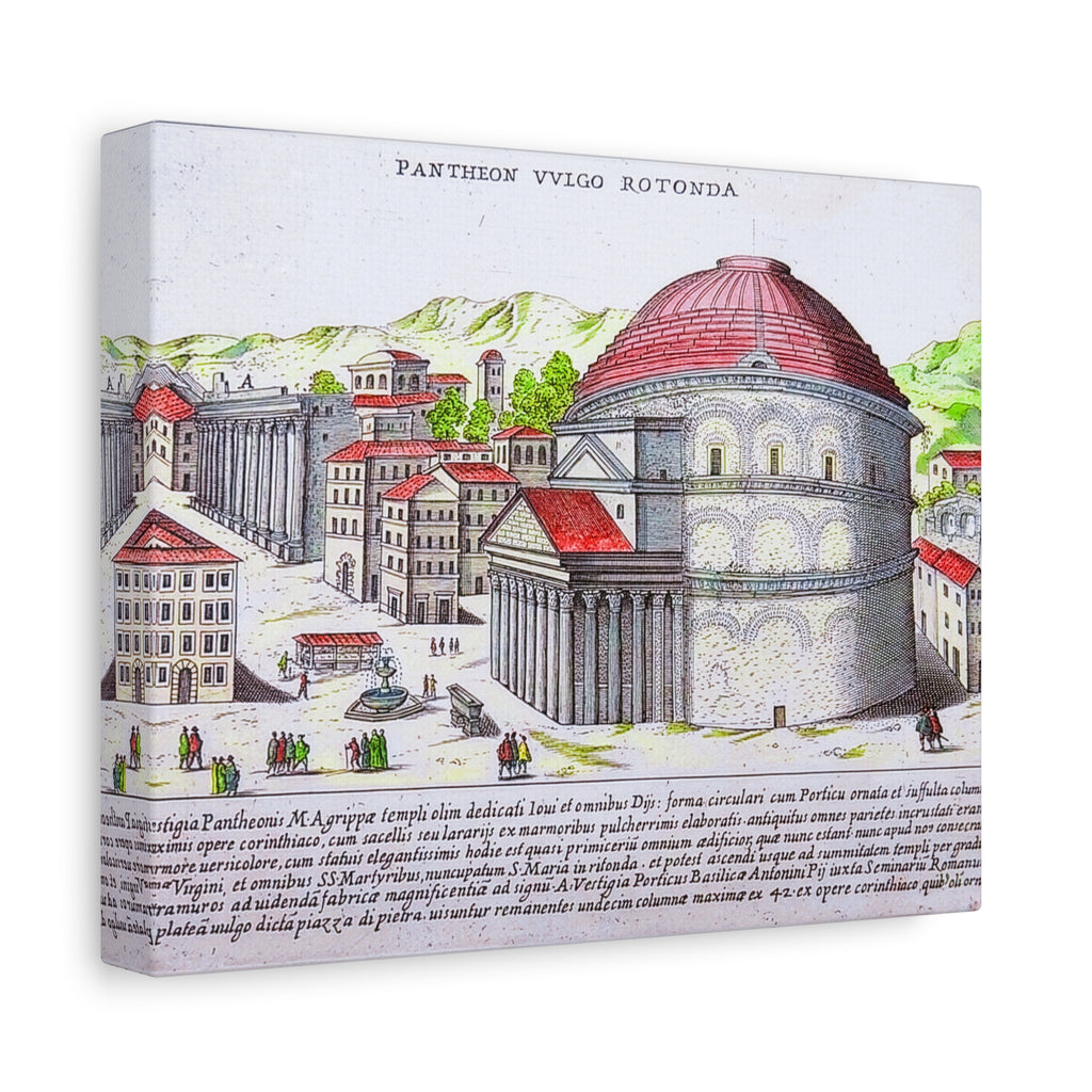 Pantheon Engraving Canvas Print Matte Stretched Canvas