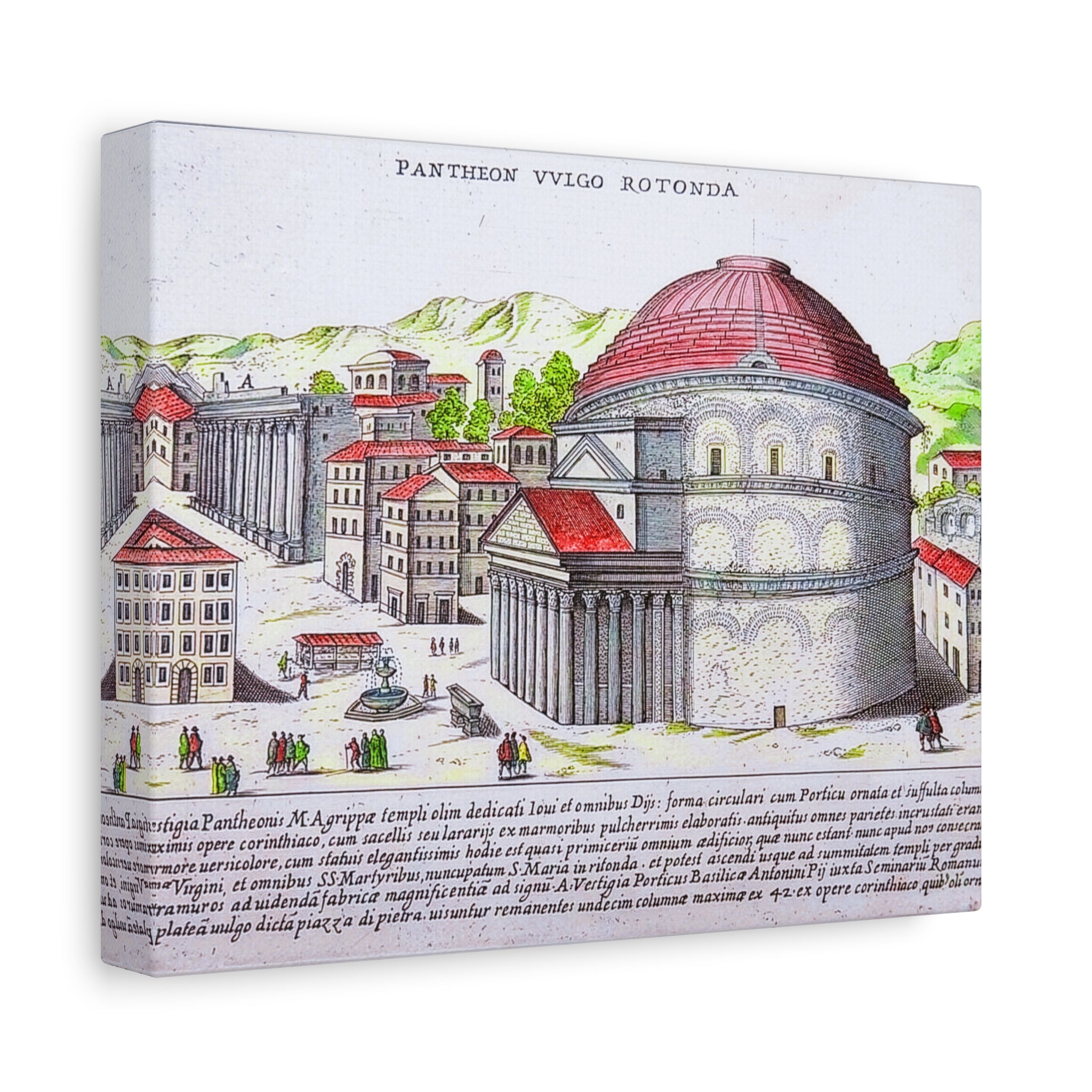 Pantheon Engraving Canvas Print Matte Stretched Canvas